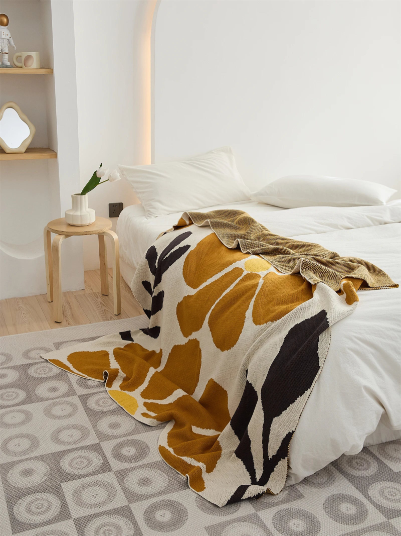 Blossom Meadow Woven Throw Blanket - Soft Cozy Knit Blanket for Couch, Bed & Sofa - Perfect for Home Decor, Gift & Winter Warmth