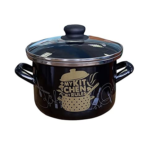 Santex 5.0L Enamel Cooking Pot - Durable Kitchen Cookware for Boiling, Stewing & Serving - Perfect for Soups, Stews & Family Meals | My Kitchen Collection