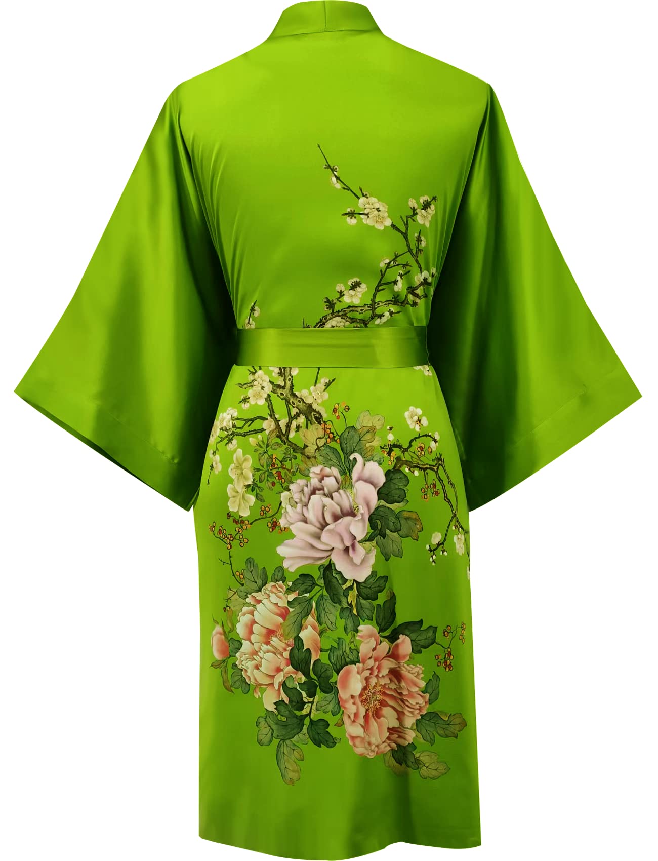 Women's 100% Silk Kimono Robe - Short Sleeve Bathrobe & Pajama Set | Perfect for Spa Days, Lounging at Home & Bridal Party Gifts