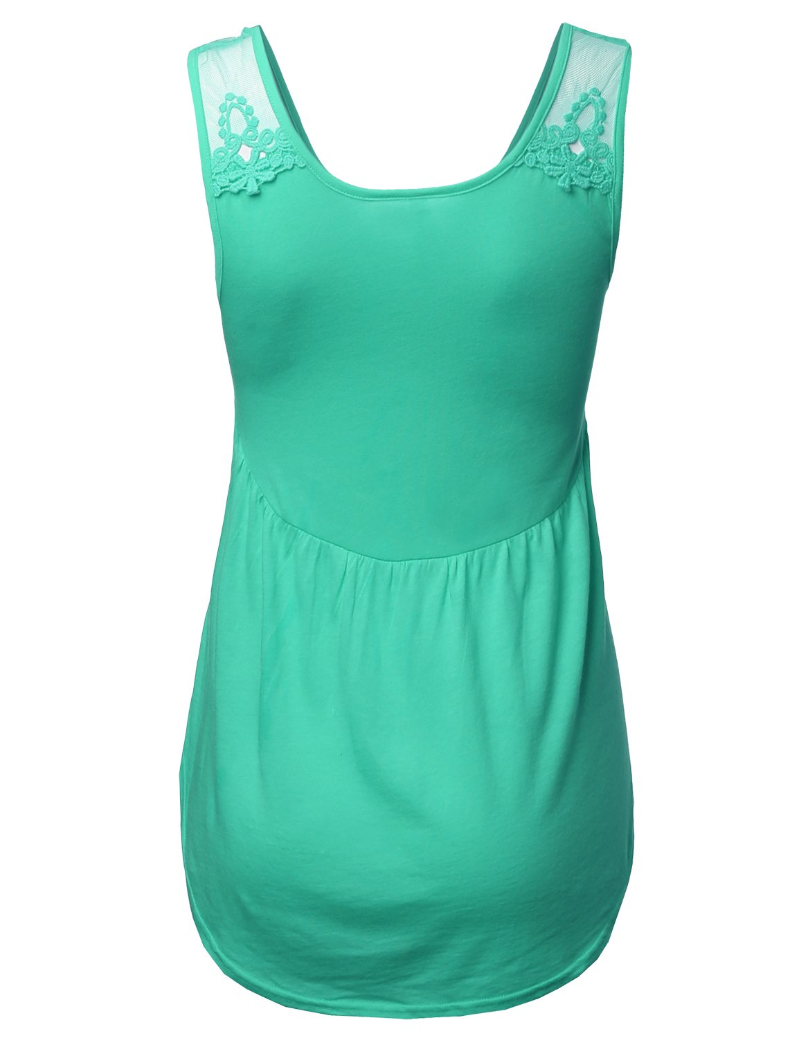 Women's Soft Stretch Lace Contrast Tank Top - Breathable Summer Casual Top for Women | Perfect for Beach, Party & Everyday Wear