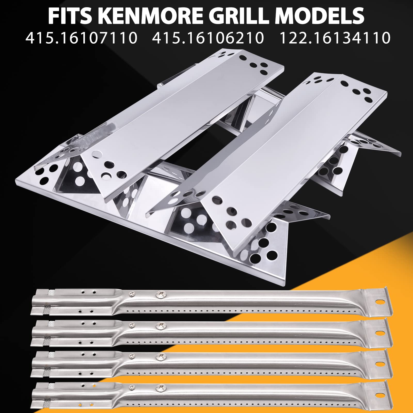 Grill Replacement Parts for Kenmore, Charbroil & Nexgrill - Burners, Heat Shields & Igniters - Perfect for Outdoor BBQ & Gas Grill Repair
