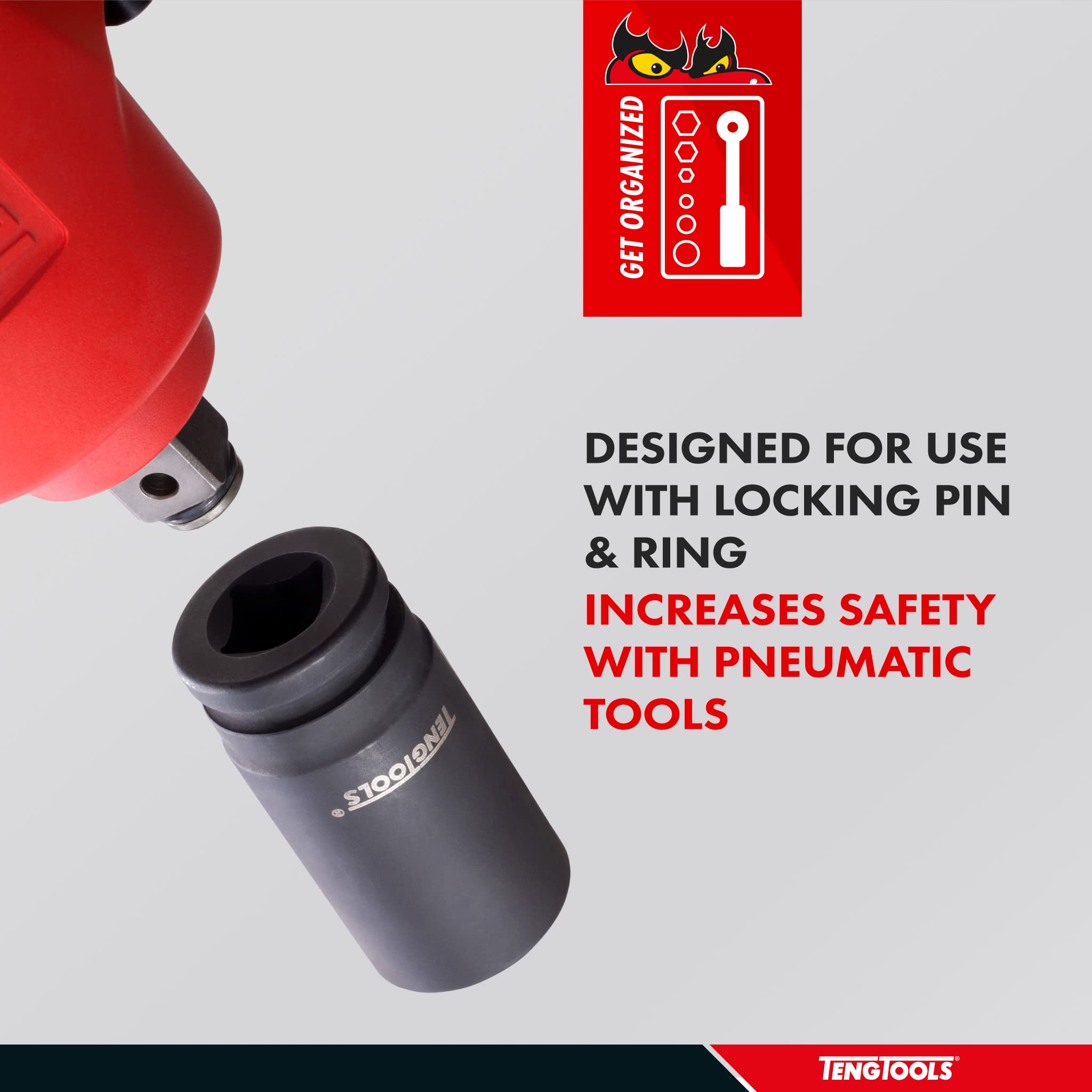 Teng Tools 30MM 1 Inch Drive 6-Point Metric Deep Chrome Molybdenum Impact Socket - Professional Mechanic Hand Tool for Automotive Repair & Heavy-Duty Applications (Model 910630R)