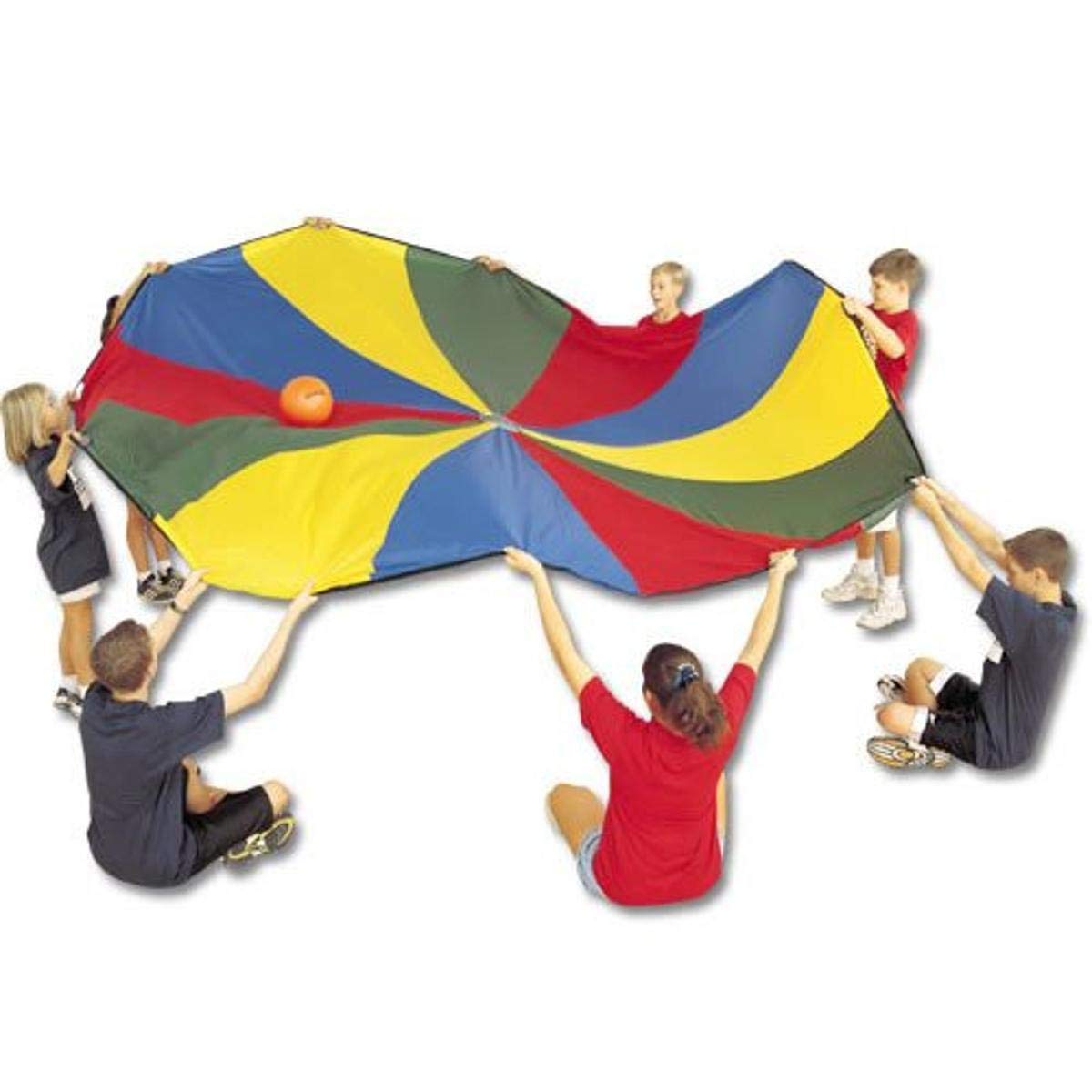 US Games Deluxe Parachute - Premium Nylon Play Parachute for Kids Outdoor Games, Gym Class Activities & Team Building Exercises