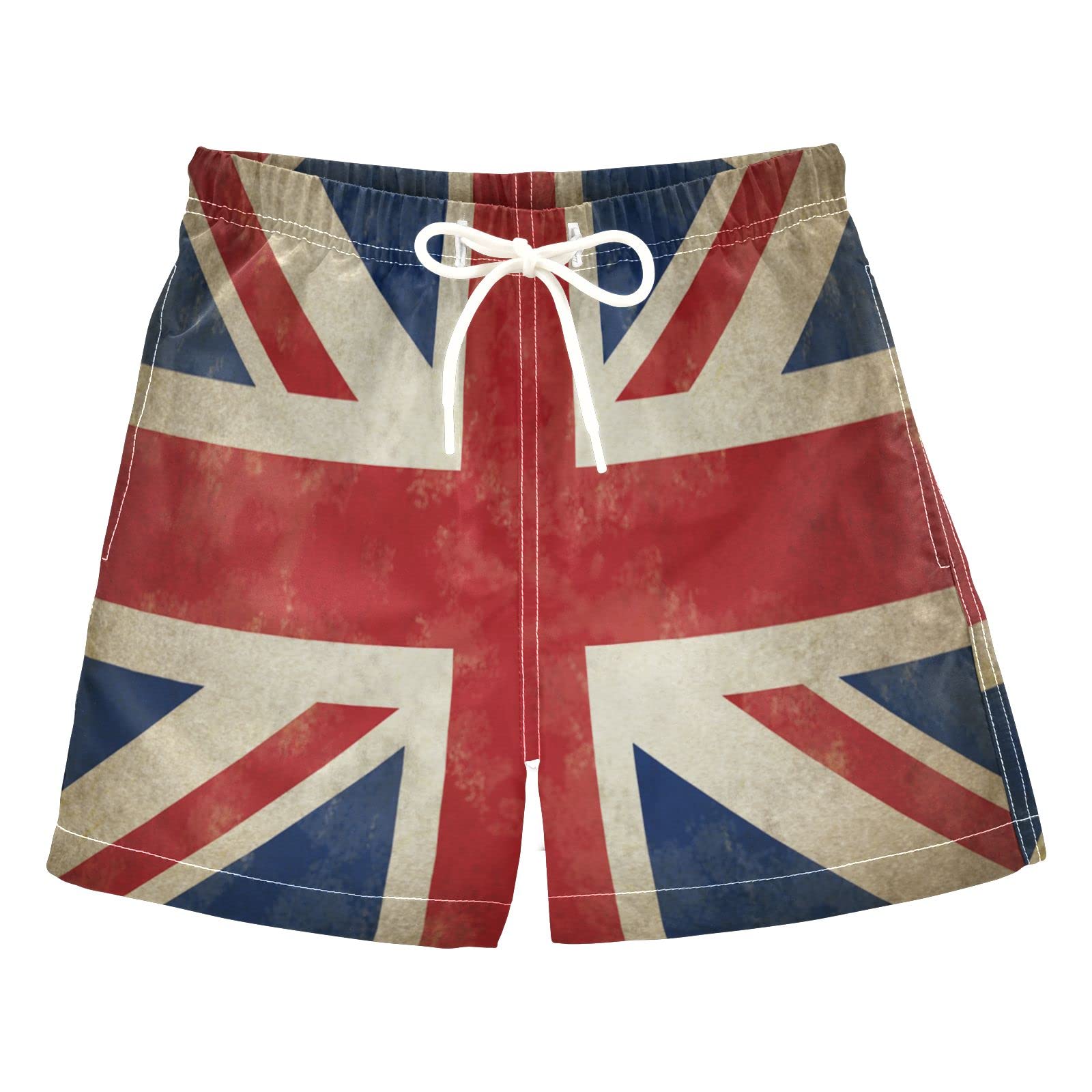 Boys' Union Jack Swim Trunks - UK Patriotic Quick Dry Bathing Suits for Toddlers 2-8 Years | Great Britain Flag Design for Beach, Pool & Summer Activities