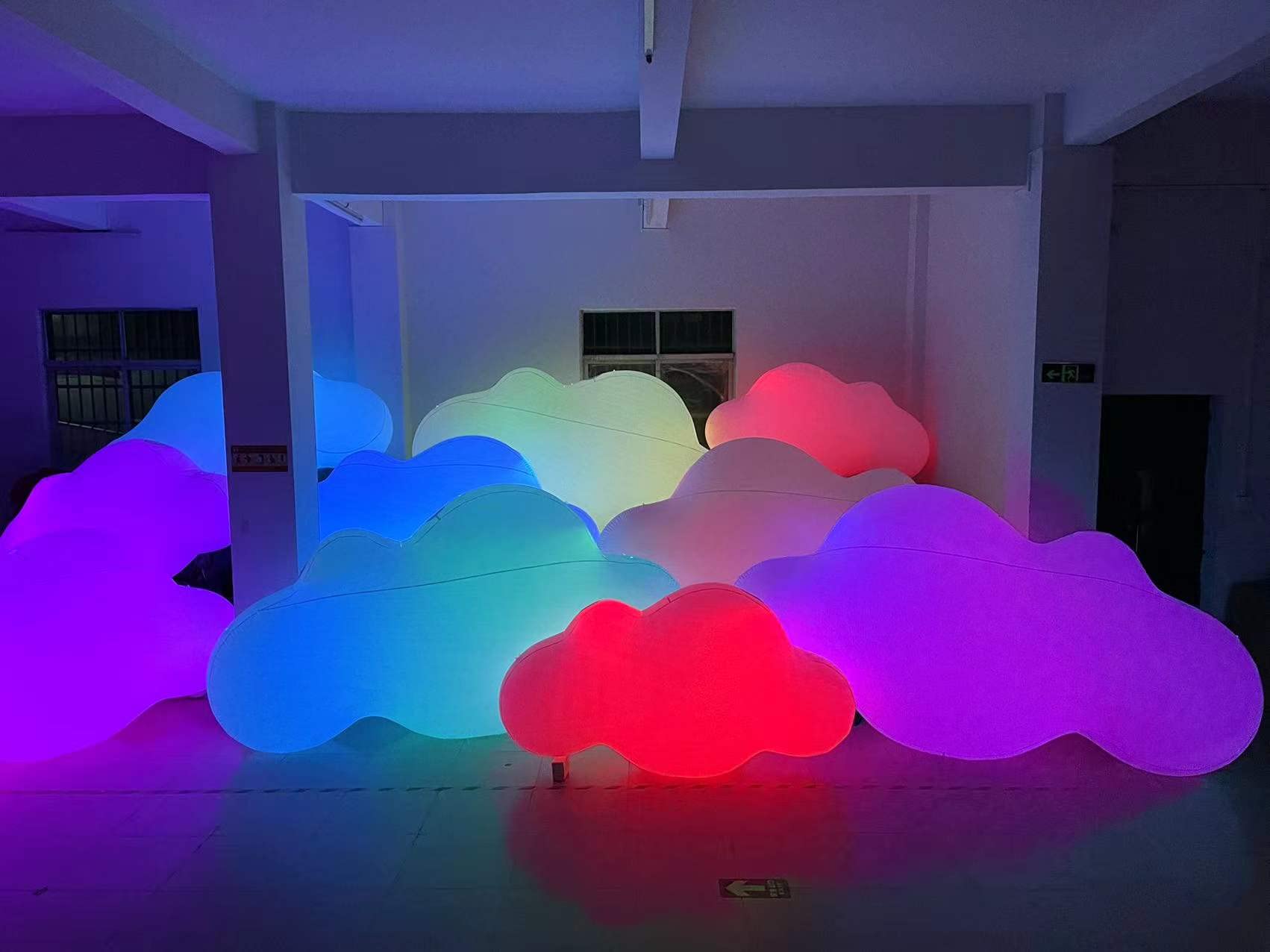 SAYOK PVC Inflatable Cloud Balloons with LED Lights - 3.28ft Hanging Decor for Wedding, Birthday Party, Baby Shower, Trade Show & Events - Perfect for Indoor/Outdoor Decorations, Photo Backdrops & Advertising Displays