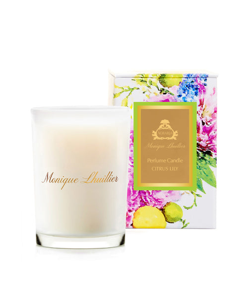 Monique Lhuillier Citrus Lily Scented Candle - Fresh Floral Aroma for Home, Office & Relaxation - Perfect for Gifts, Spa Days & Aromatherapy