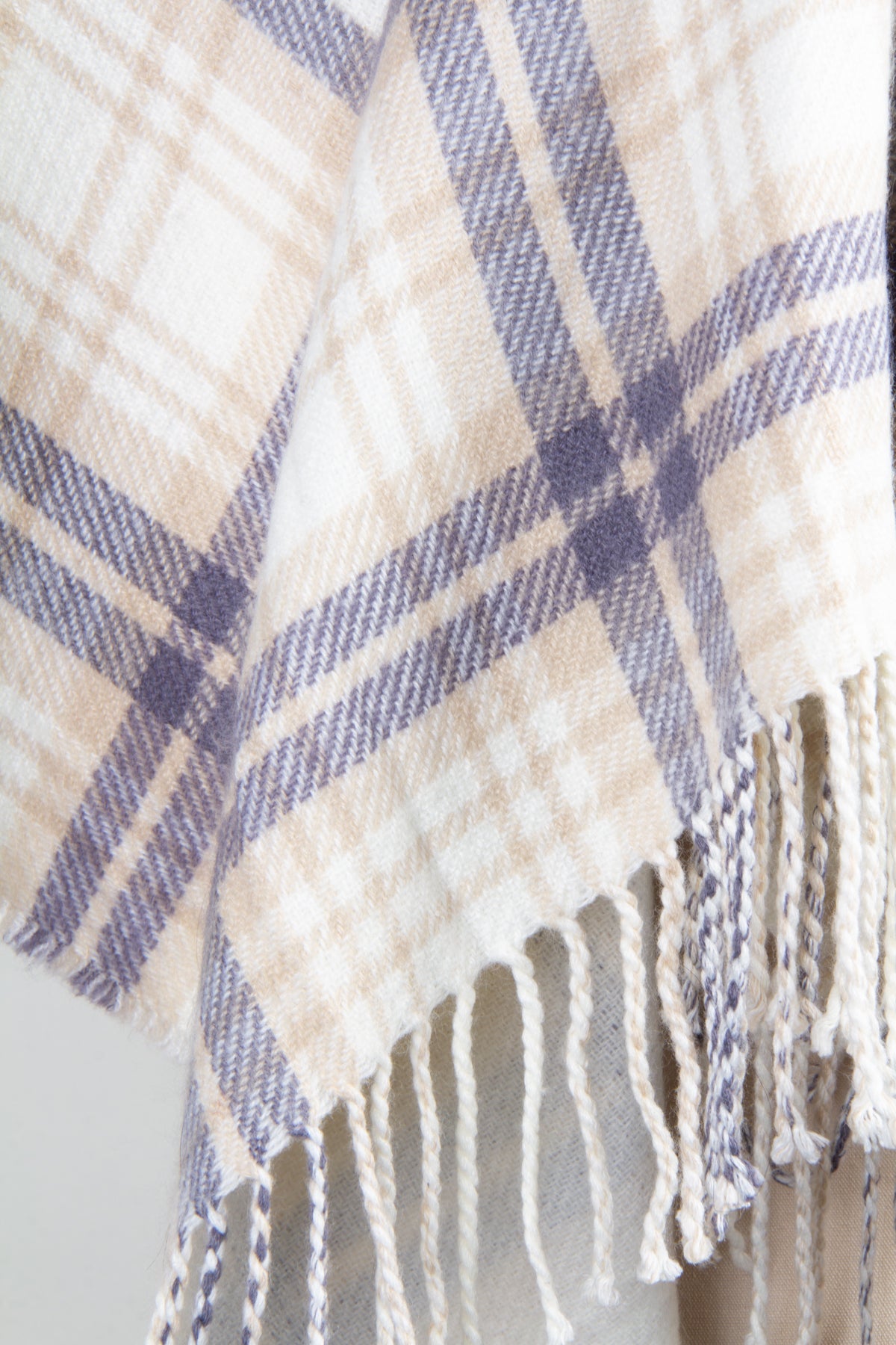 Stylish Border Plaid Ruana Wrap - Soft & Cozy Oversized Shawl for Women - Perfect for Fall & Winter Fashion, Outdoor Activities, and Layering Outfits