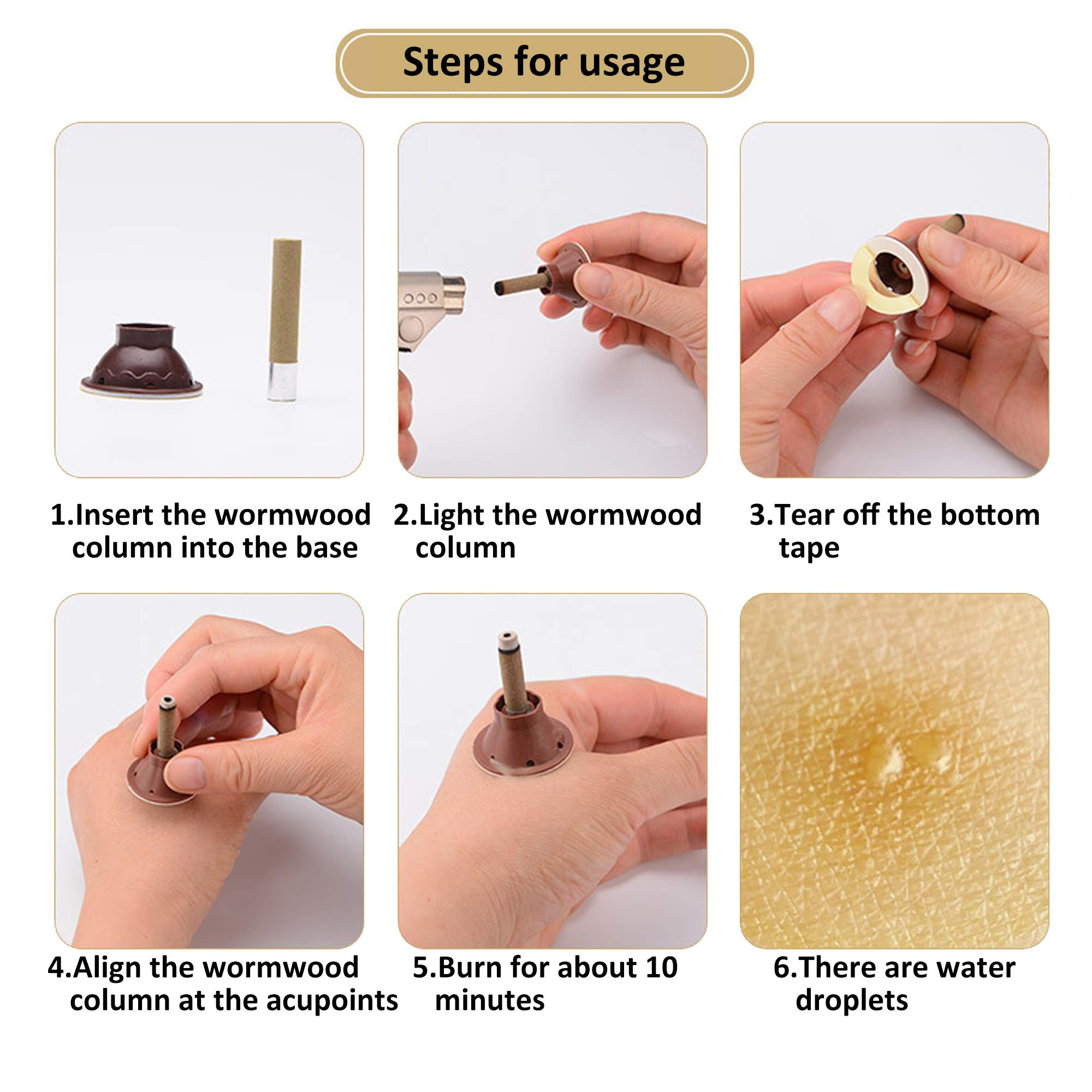 Premium 5-Year Aged Moxa Rolls for Moxibustion Therapy - 100% Pure Moxa Sticks with Cone Base for Pain Relief & Wellness (70 Rolls Pack) - Perfect for Acupuncture Clinics, Home Therapy & Self-Care