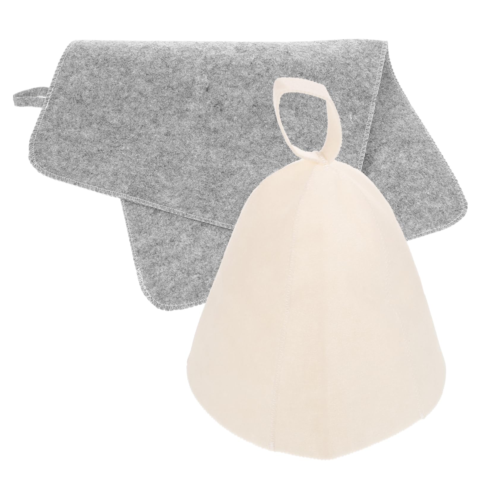 HOMSFOU Thickened Sauna Hat Set - Absorbent Felt Bath & Sauna Cap for Spa, Yoga, Hot Tub - Home Sauna Accessories for Women & Men - Soft & Comfortable Sauna Blanket Alternative