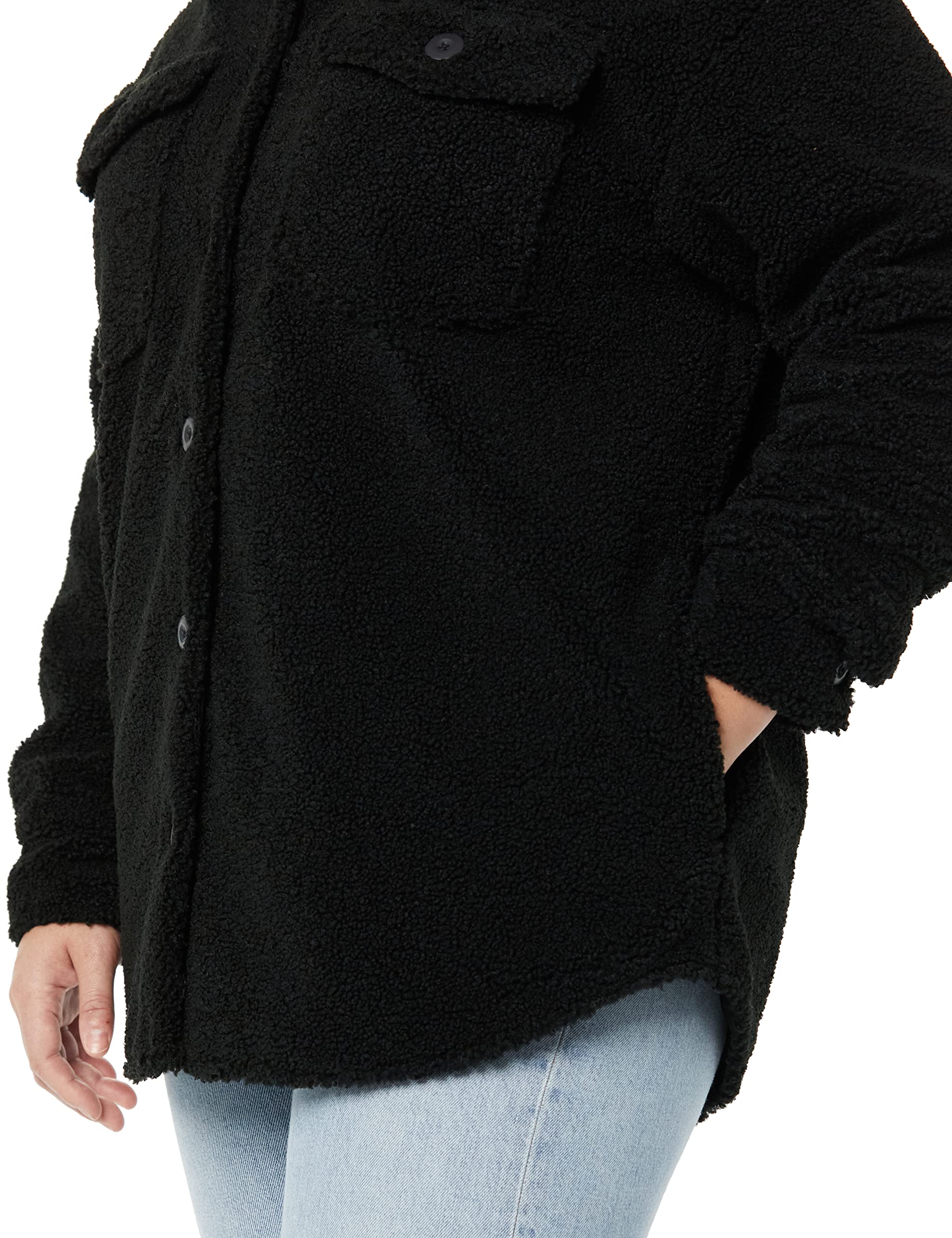 Amazon Essentials Women's Oversized Teddy Sherpa Shirt Jacket - Cozy Fleece Lined Button Up Top for Winter (Previously Goodthreads) | Perfect for Casual Outings, Lounging at Home & Cold Weather Layering