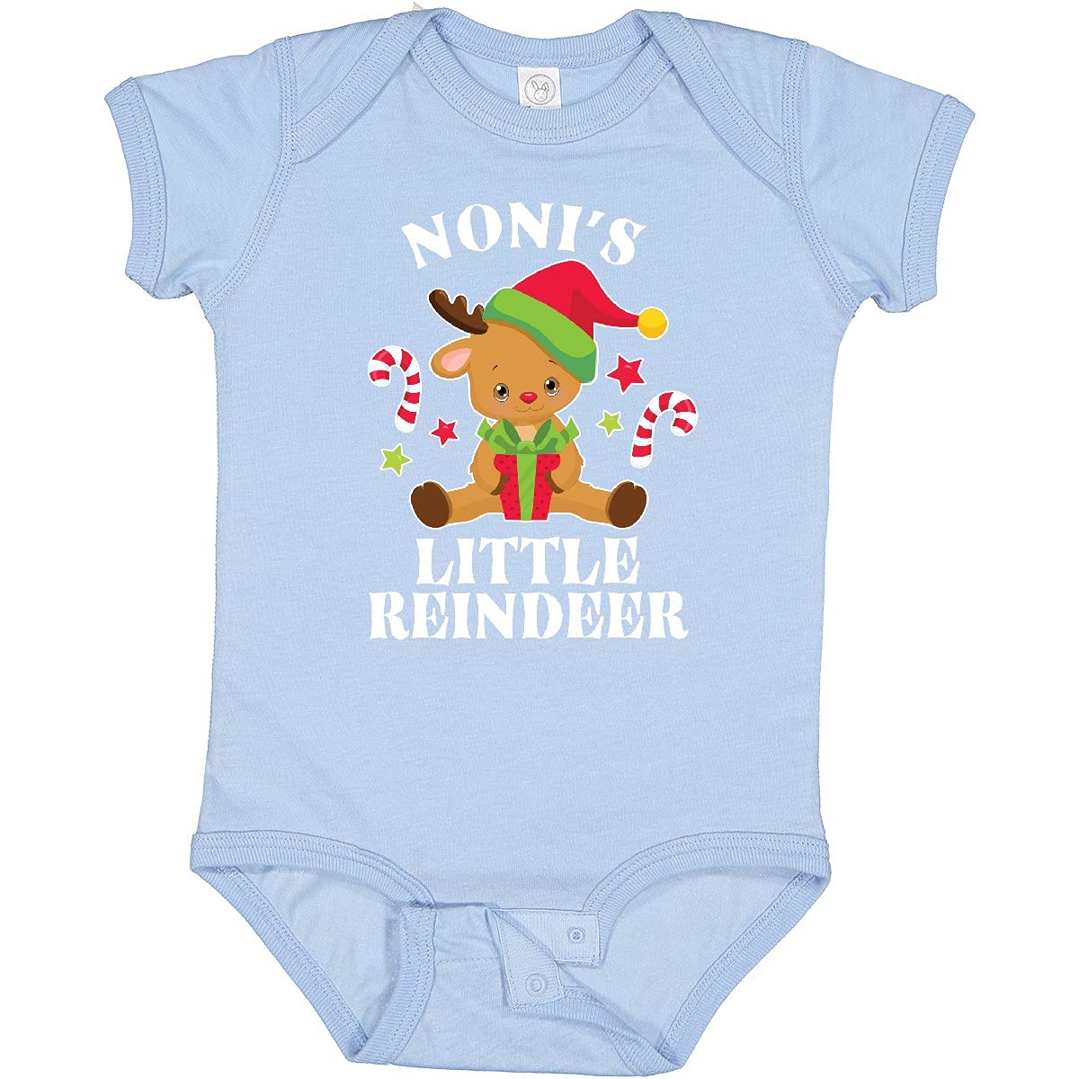 Inktastic Christmas Noni's Little Reindeer with Candy Canes Baby Bodysuit - Cute Holiday Outfit for Infants & Toddlers - Perfect for Christmas Photos, Family Gatherings & Festive Celebrations