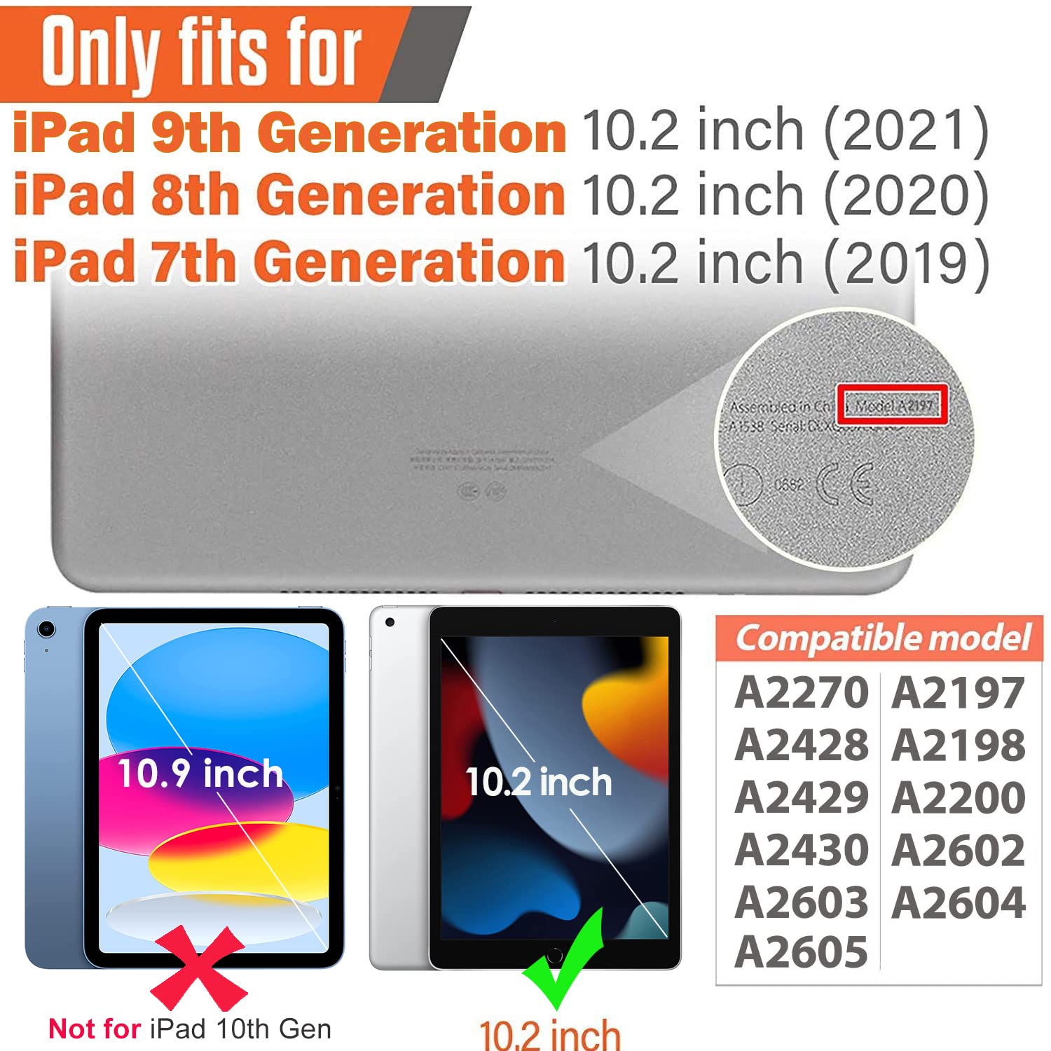SUPLIK Shockproof Kids Case for iPad 9th/8th/7th Generation (10.2 inch 2021/2020/2019 Models) - Durable Protective Cover with Built-in Screen Protector & Adjustable Handle Stand for Apple iPad 7/8/9 Gen - Perfect for School, Travel & Home Use (Cyan)