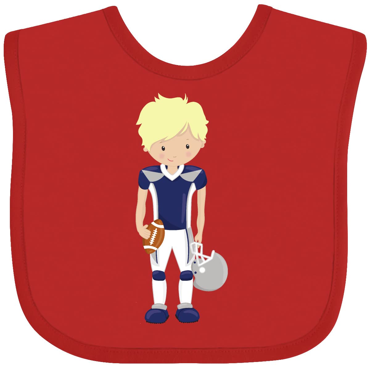 Inktastic American Football Baby Bib - Cute Blonde Boy Rugby Design - Soft & Absorbent Drool Bib for Infants & Toddlers - Perfect for Game Day, Sports Parties & Everyday Use