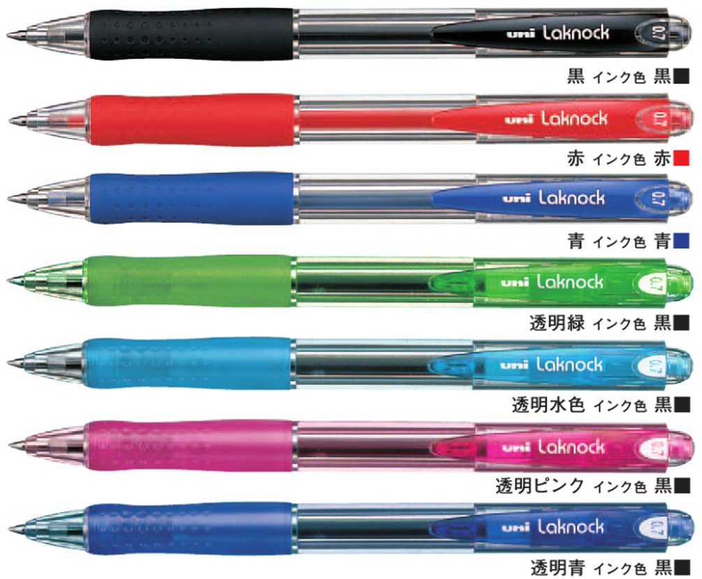 Mitsubishi SN10007.15 Permanent Ballpoint Pen - 0.7mm Fine Point, Easy Knock Mechanism, Red Ink (Pack of 10) - Ideal for Office, School, Note Taking & Document Signing