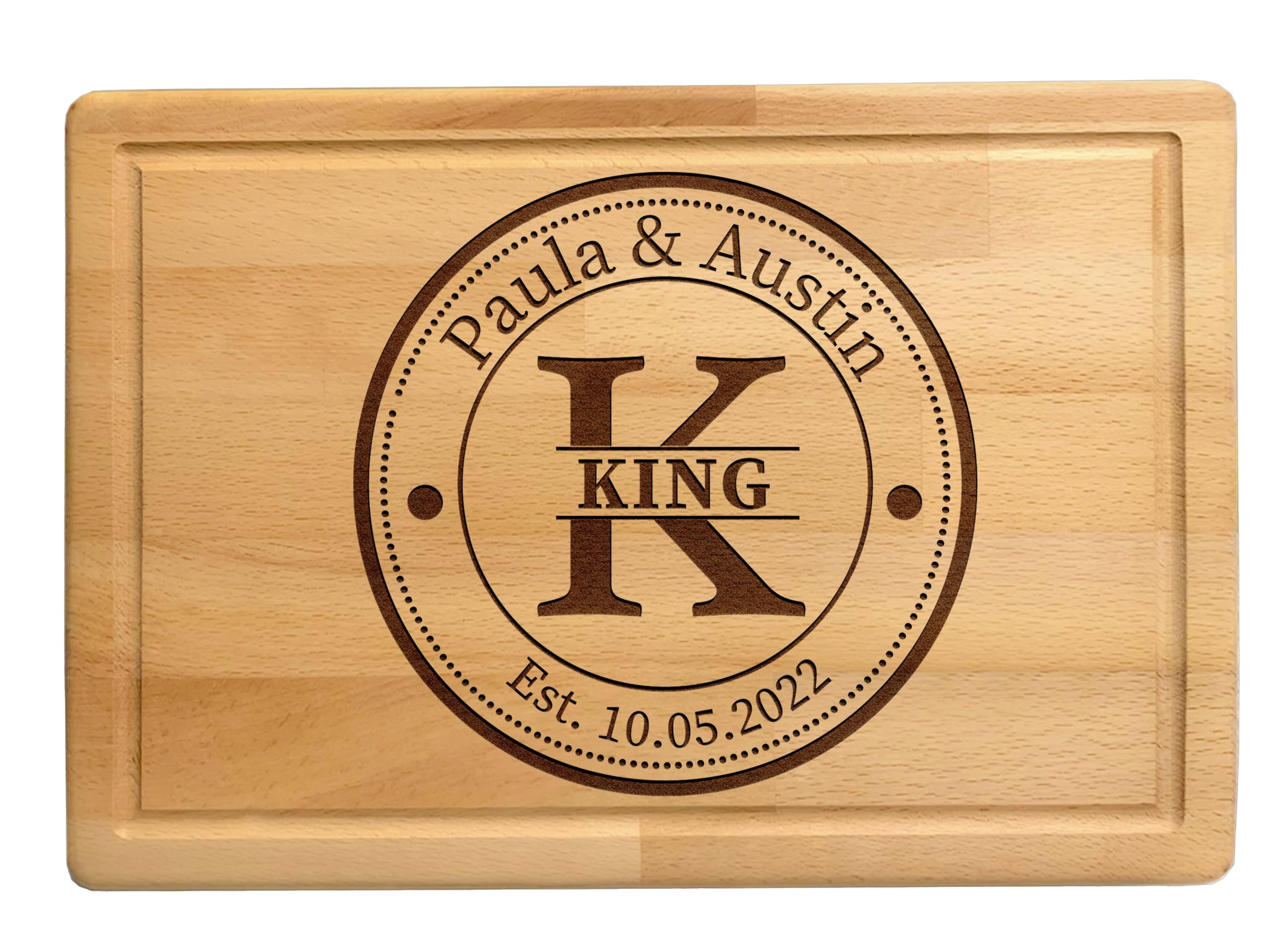 **Personalized Wooden Cutting Board - Custom Engraved Kitchen Gift for Couples, Parents, New Homeowners - Wedding, Anniversary, Housewarming & Christmas Gift Idea - Beechwood Large Size for Home Decor & Cooking**    *(Perfect for kitchen use, gifting occasions, and adding a rustic charm to your home decor.)*