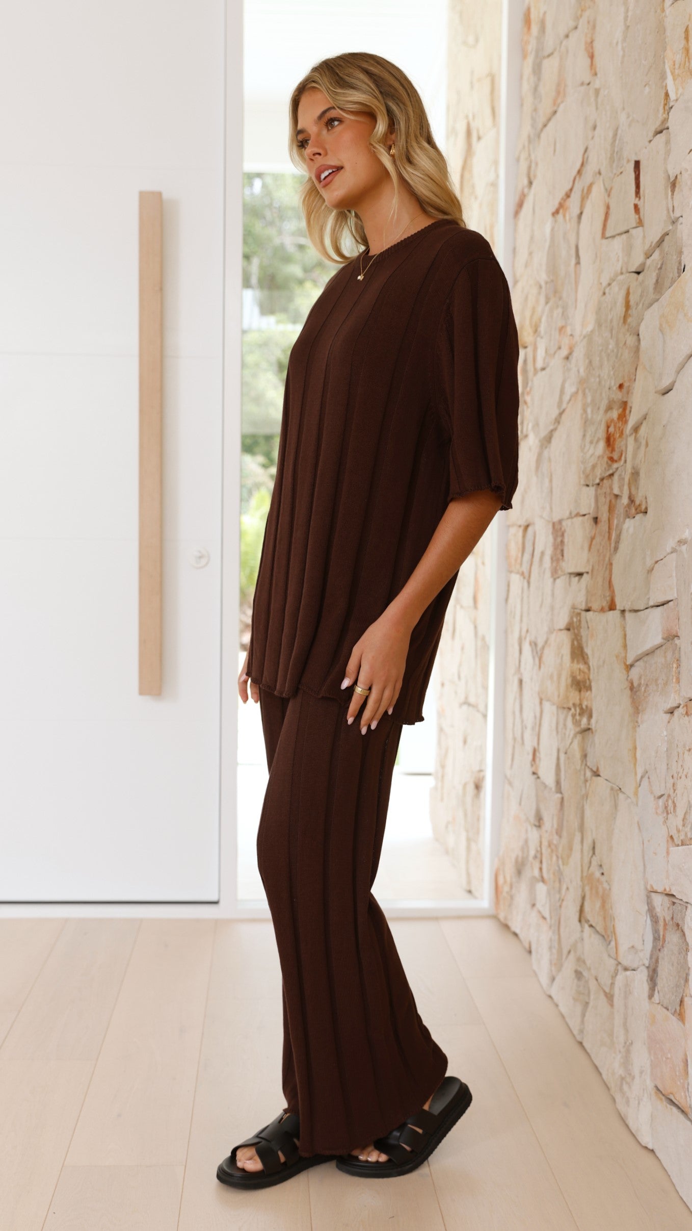 Bayu Knit Pants for Women - Soft Stretchy Comfortable Lounge Pants in Brown | Perfect for Yoga, Home Wear & Casual Outfits