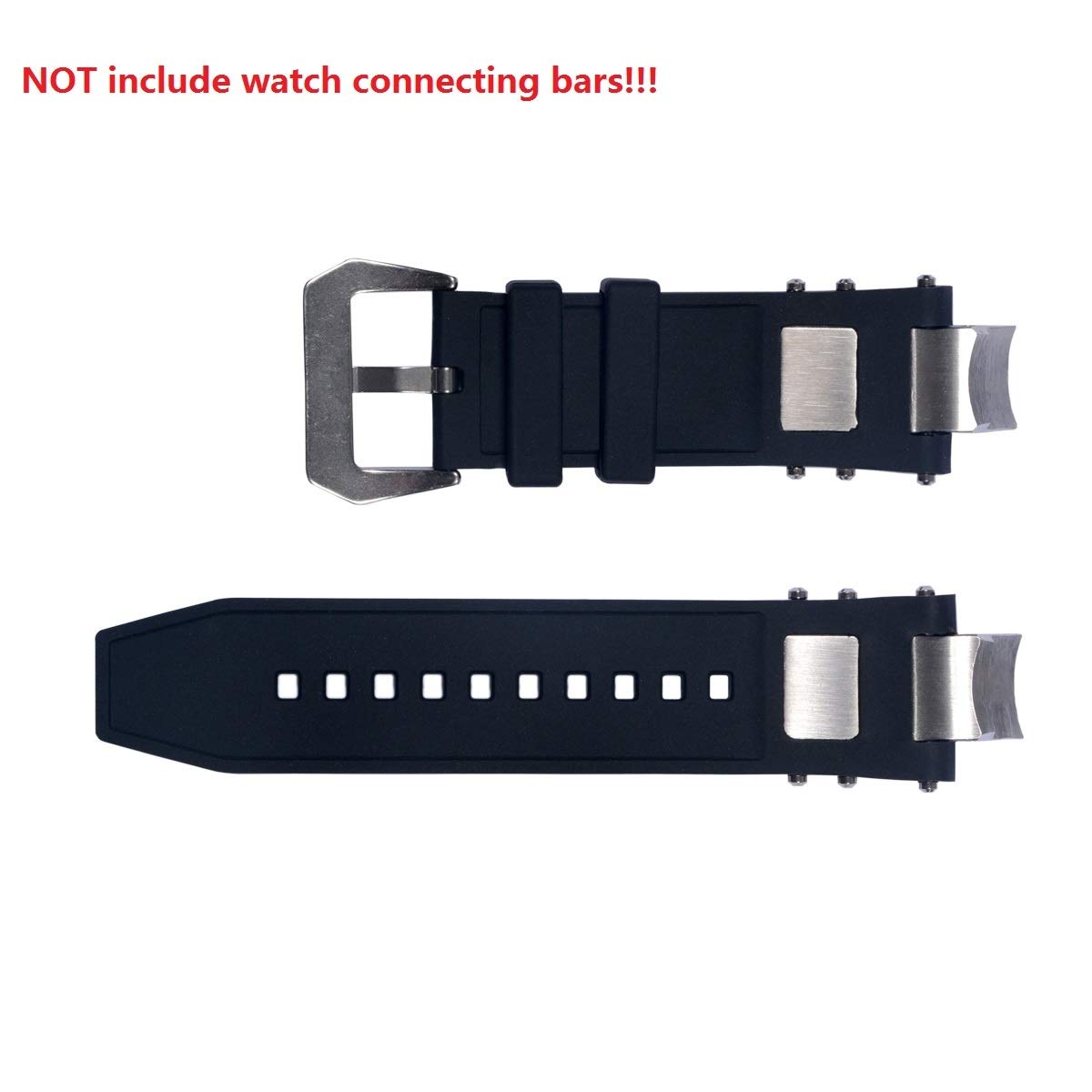 Invicta Subaqua Noma III Replacement Watch Band - Black Rubber Silicone Strap with Buckle & Silver Metal Inserts | Durable Dive Watch Accessory for Water Sports & Everyday Wear