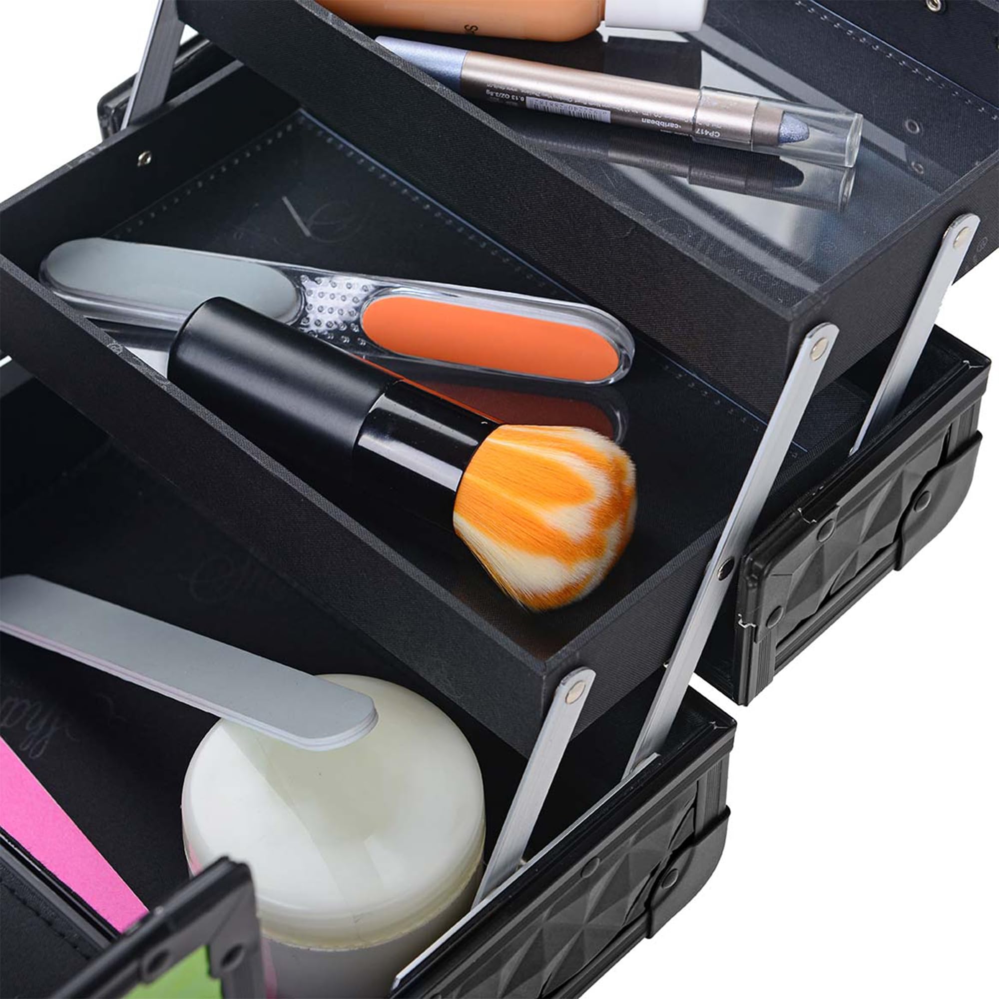 SHANY Chic Makeup Train Case with Mirror & Locks - Portable Beauty Organizer for Travel & Professional Use