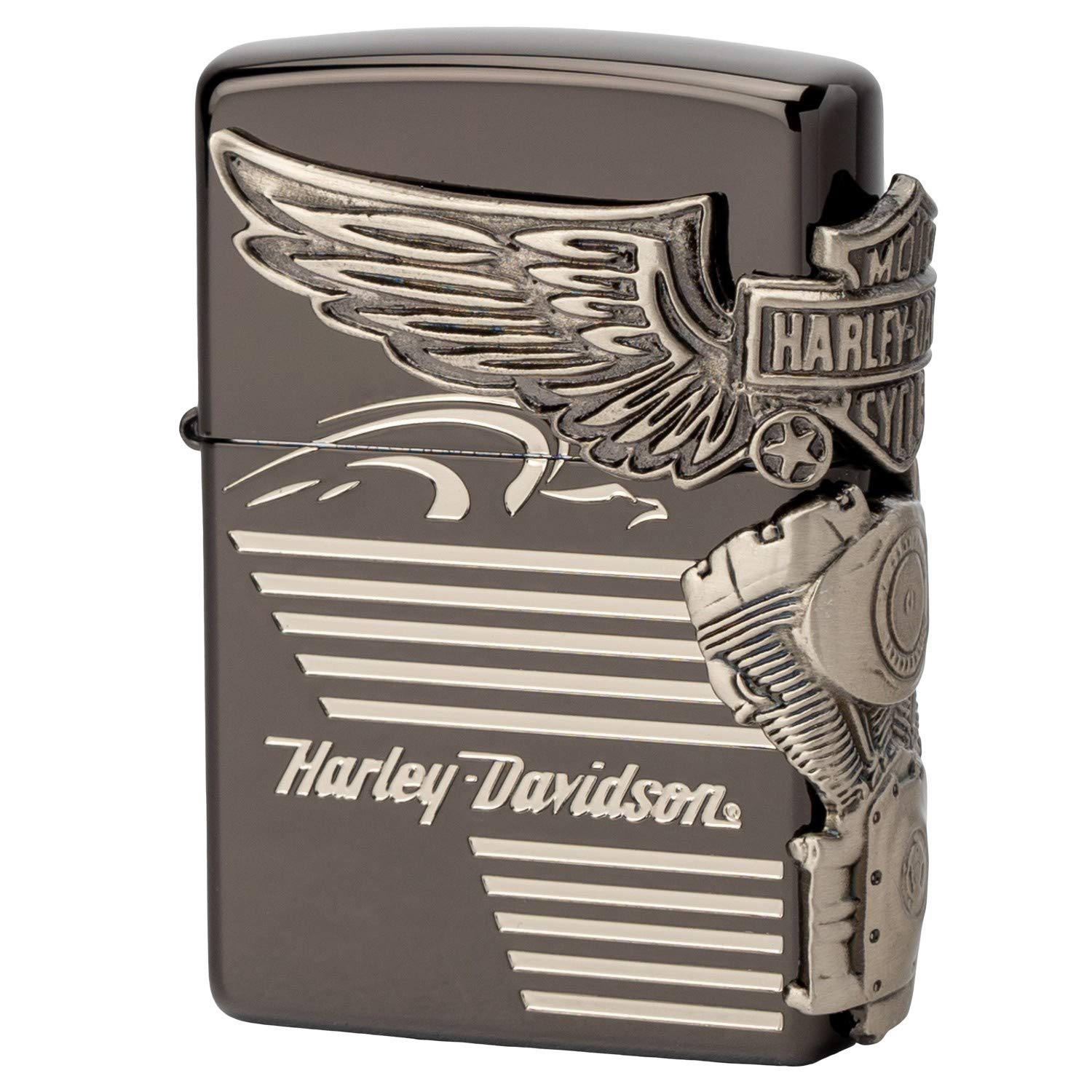 Zippo Harley Davidson Japan Model HDP-25 Windproof Oil Lighter - Perfect for Outdoor Camping, Hiking & Motorcycle Rides