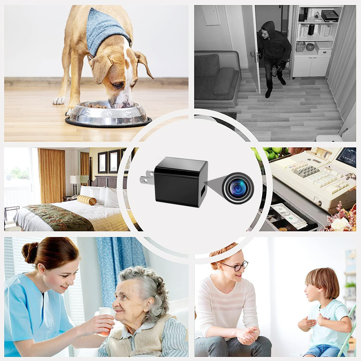 **32GB Hidden Spy Camera Charger - HD 1080P Mini Security Camera, No WiFi Needed - Small Discreet Wall Charger Cam for Home & Office Surveillance (No Audio Recording) - Perfect for Nanny Cams, Baby Monitors & Indoor Security**
