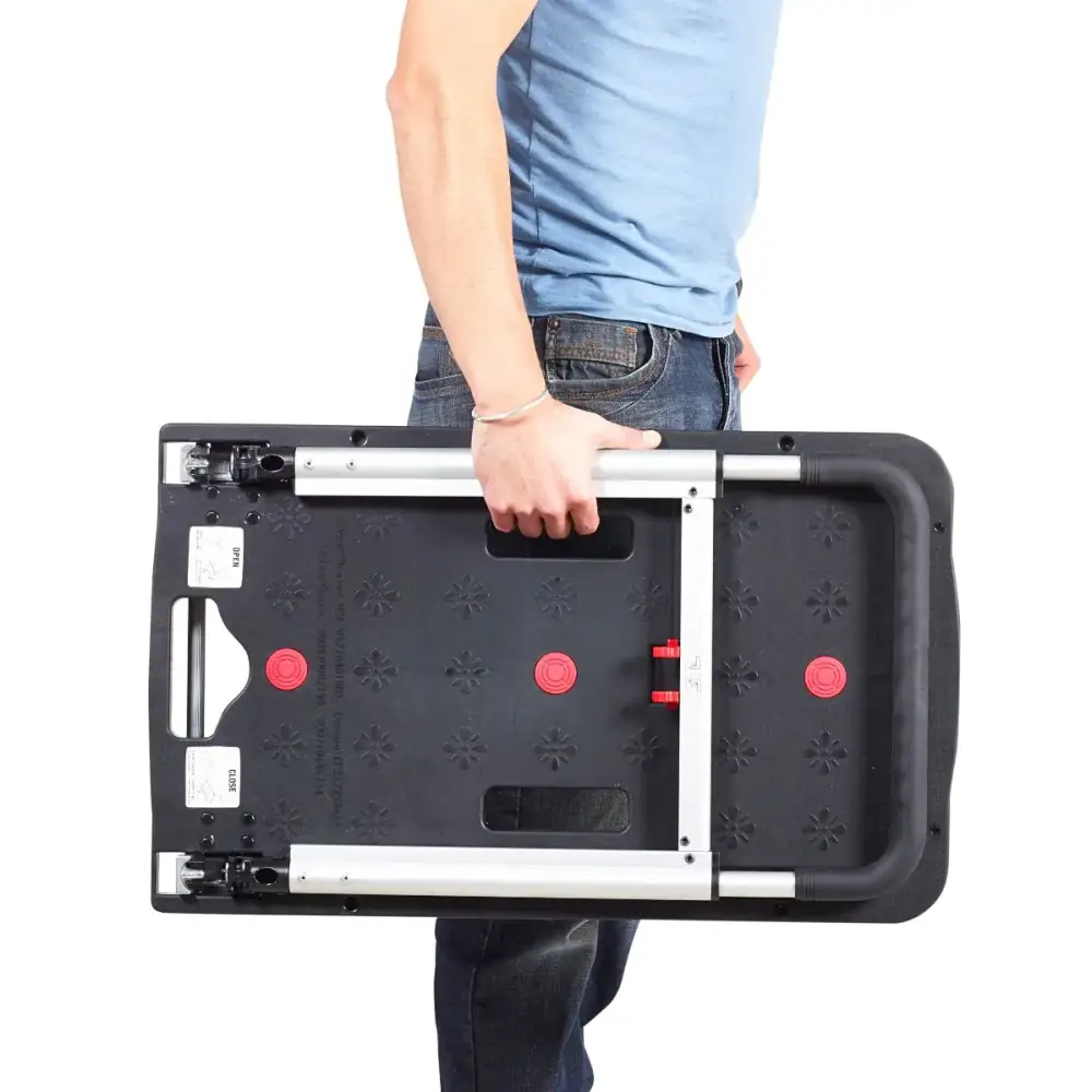 Foldable Platform Trolley Cart with Wheels - Heavy Duty Utility Wagon for Moving, Warehouse, Garage & Home Organization