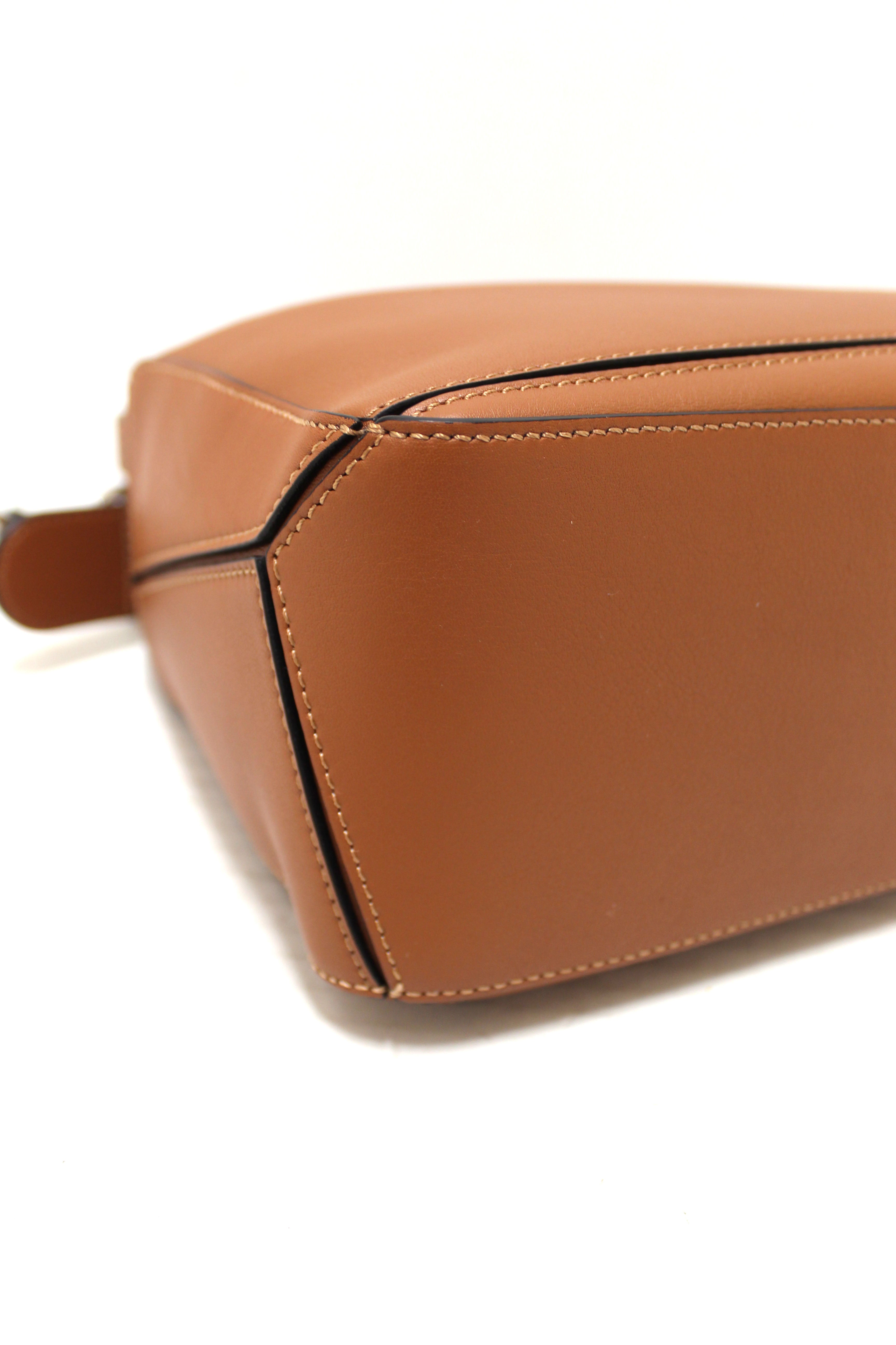 Authentic Loewe Small Puzzle Bag in Brown Calfskin Leather - Luxury Crossbody Handbag for Women, Perfect for Work, Travel & Everyday Use