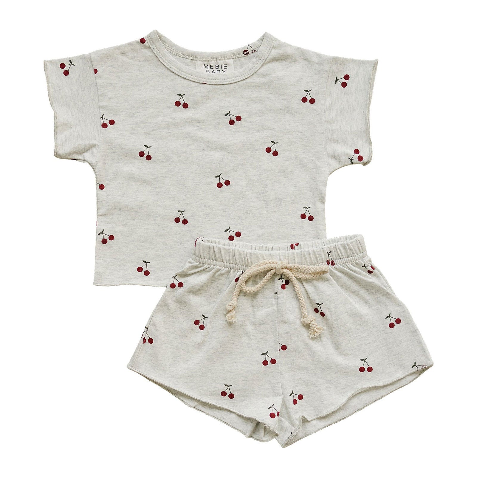 Stylish Women's Cherry Print Short Sleeve Top and Shorts Set - Perfect for Summer Outfits, Beach Vacations & Casual Wear