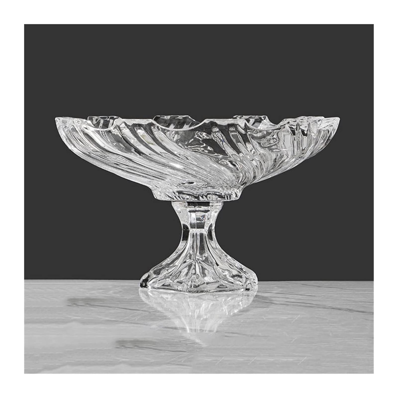 Premium Thickened Glass Fruit Bowl - Modern Large Capacity Snack & Candy Storage Tray - Elegant Home Decor Serving Dish for Parties, Kitchen Counter & Dining Table Display (Medium Size)