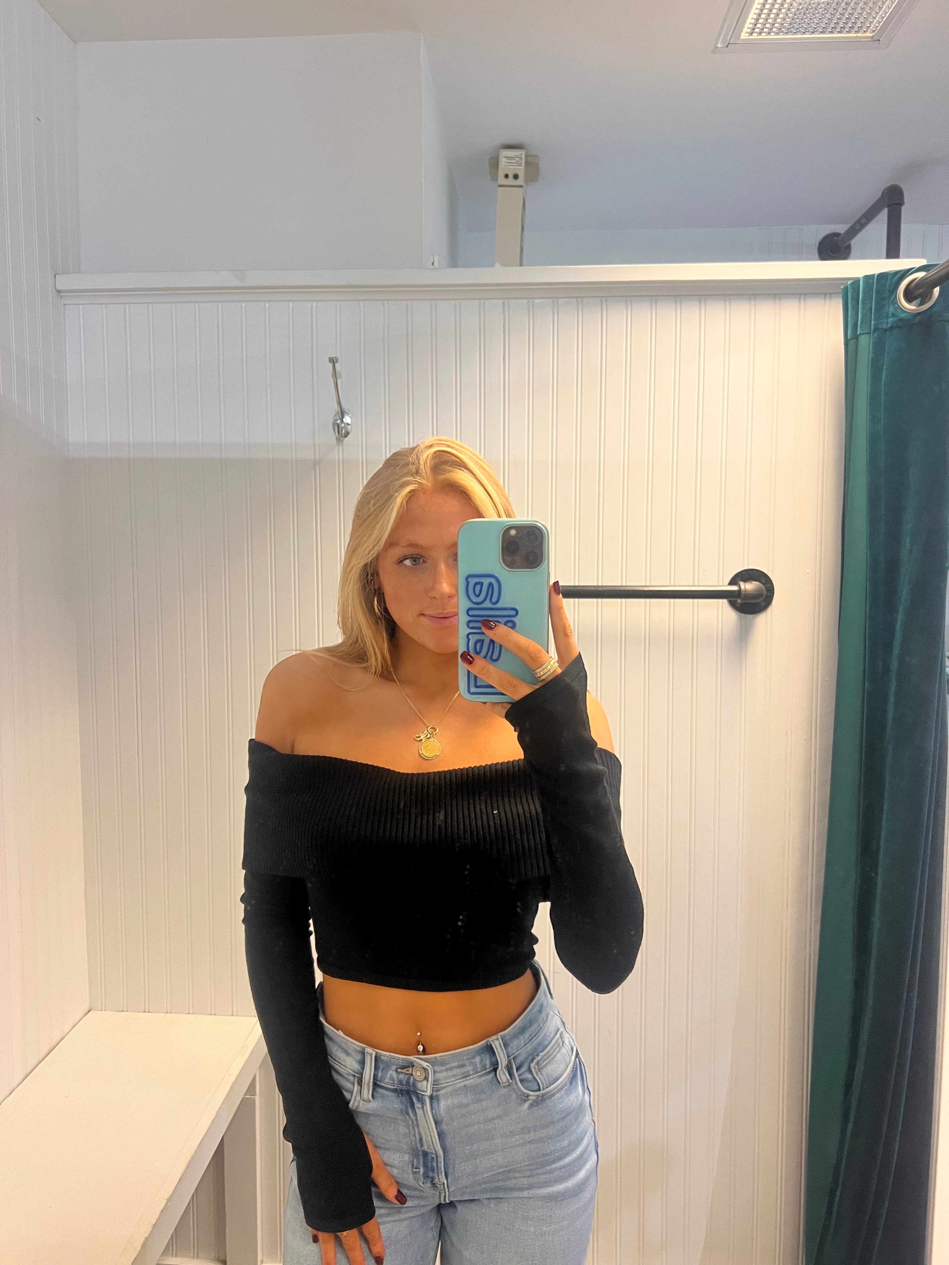 Aubrey Women's Off the Shoulder Cropped Knit Top - Sexy Casual Summer T-Shirt for Beach, Party & Date Night Outfits