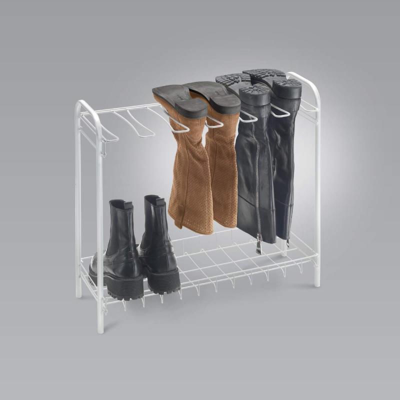 2-Tier Boot Rack for 3 Pairs - Space Saving Shoe Organizer for Entryway, Mudroom & Closet Storage