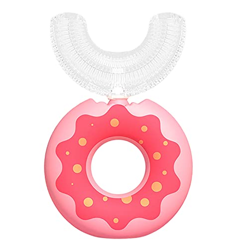 Fujiunia U-Shaped Manual Toothbrush for Kids Ages 2-12 | 360° Oral Cleaning & Whitening | Cute Donut Design | Perfect for Toddler Dental Care & Early Brushing Training