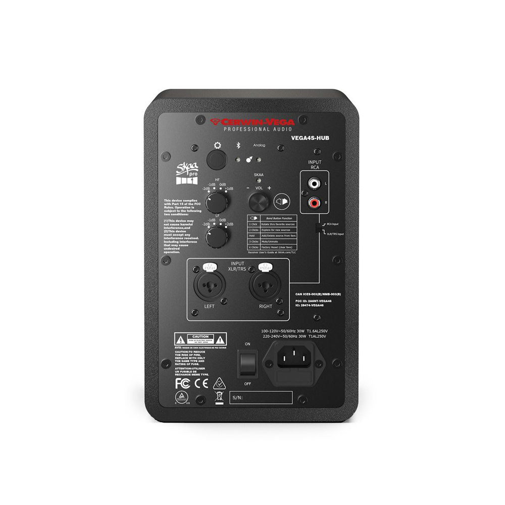 Cerwin Vega VEGA4SB PR 4 Inch 2-Way Powered Studio Monitor Pair - Premium Sound for Home Recording, DJ Mixing & Music Production