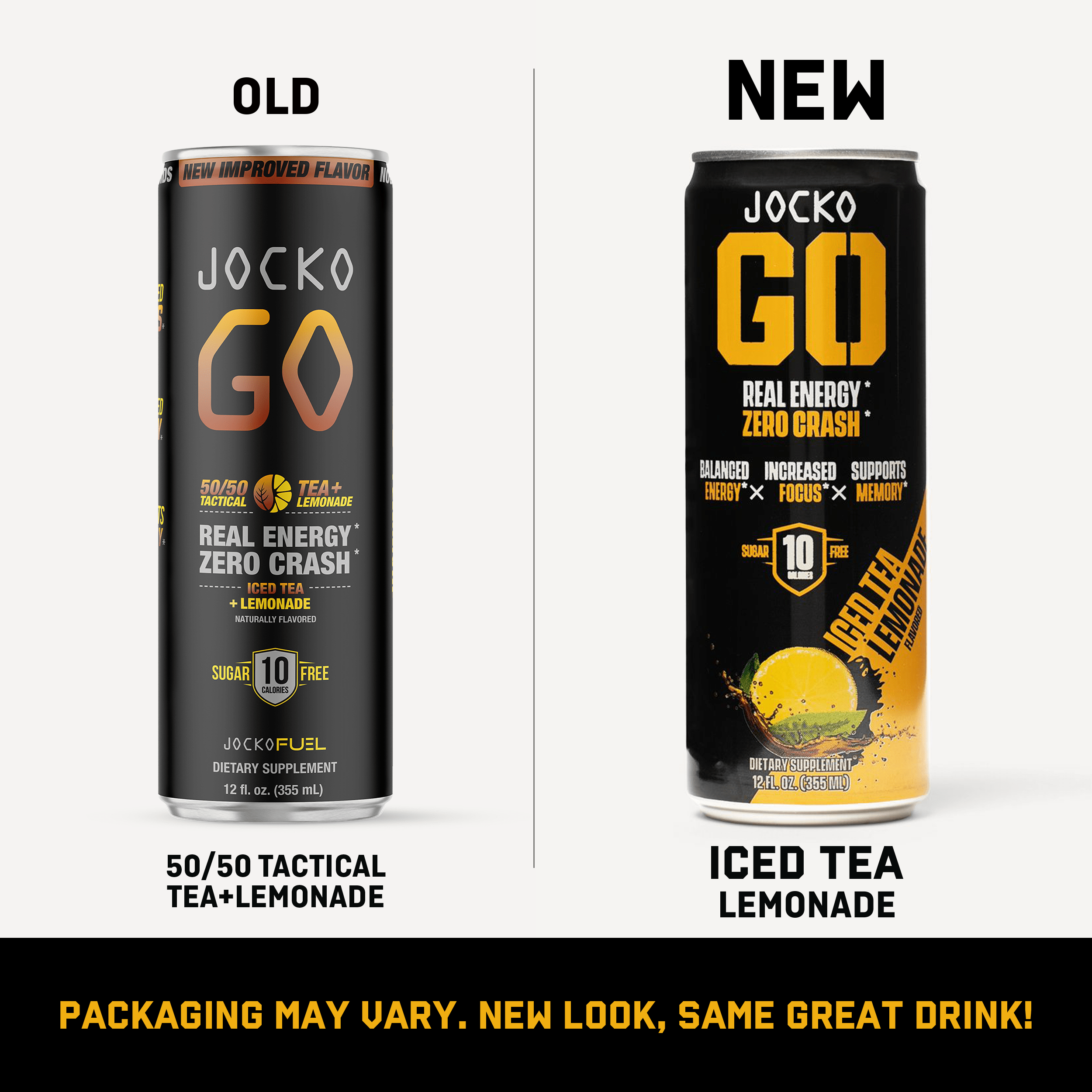 JOCKO GO Energy Drink - 12 Pack | Sugar-Free Pre Workout & Post Workout Supplement | Boost Energy & Focus for Gym, Running & Fitness