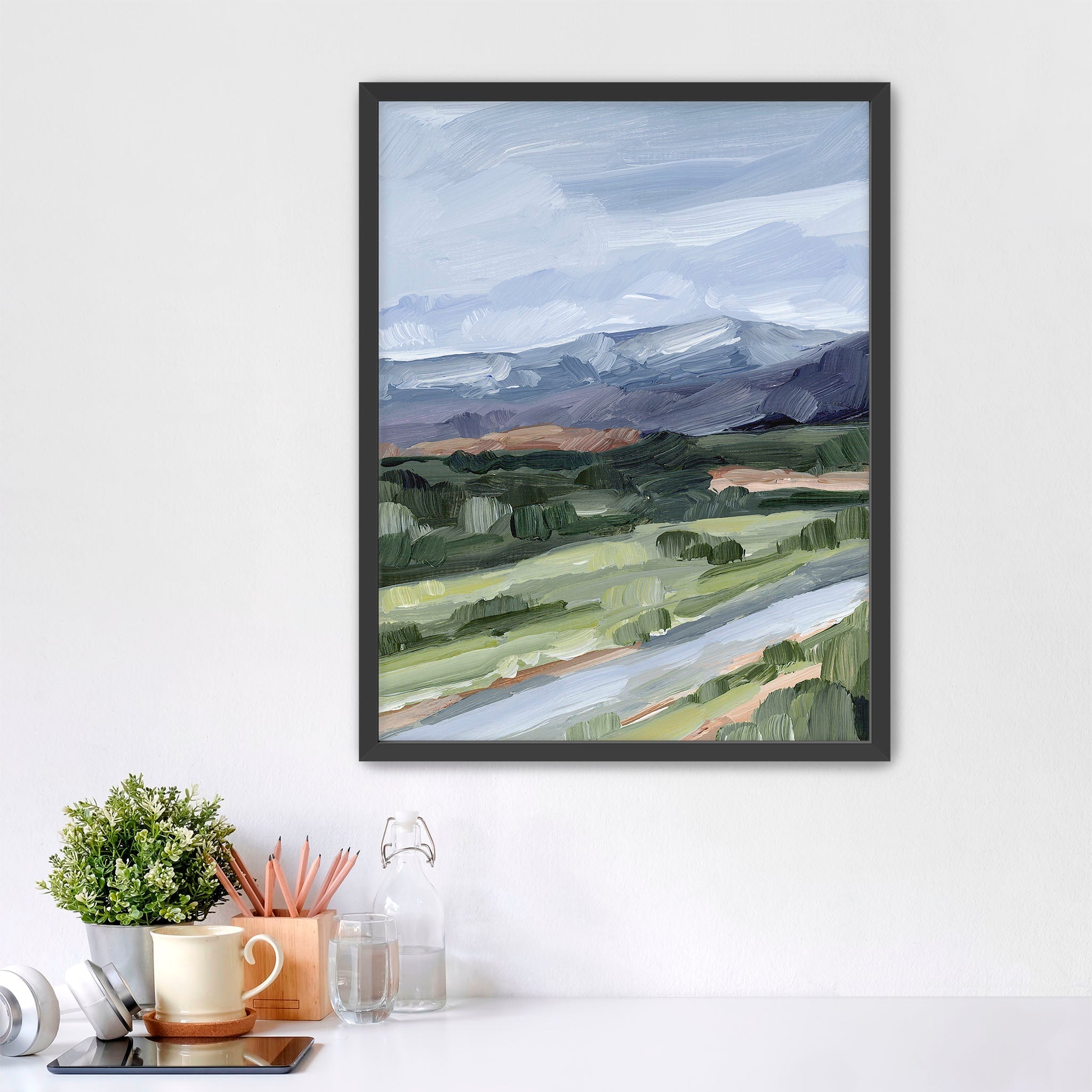 On This Side Art Print - Modern Wall Decor for Living Room, Bedroom & Office - Perfect for Home & Office Decor