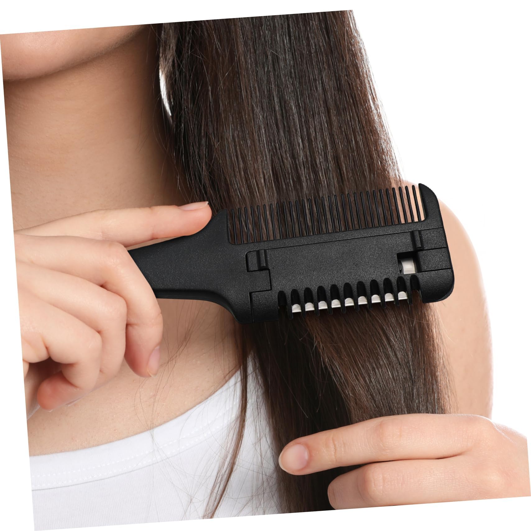 Professional Hair Cutting Scissors & Thinning Comb Set - Double Edge Razor Comb for Precise Haircuts & Styling - Includes 1 Hair Trimmer Comb & 2 Replacement Razors - Perfect for Salon, Barber & Home Haircut Use