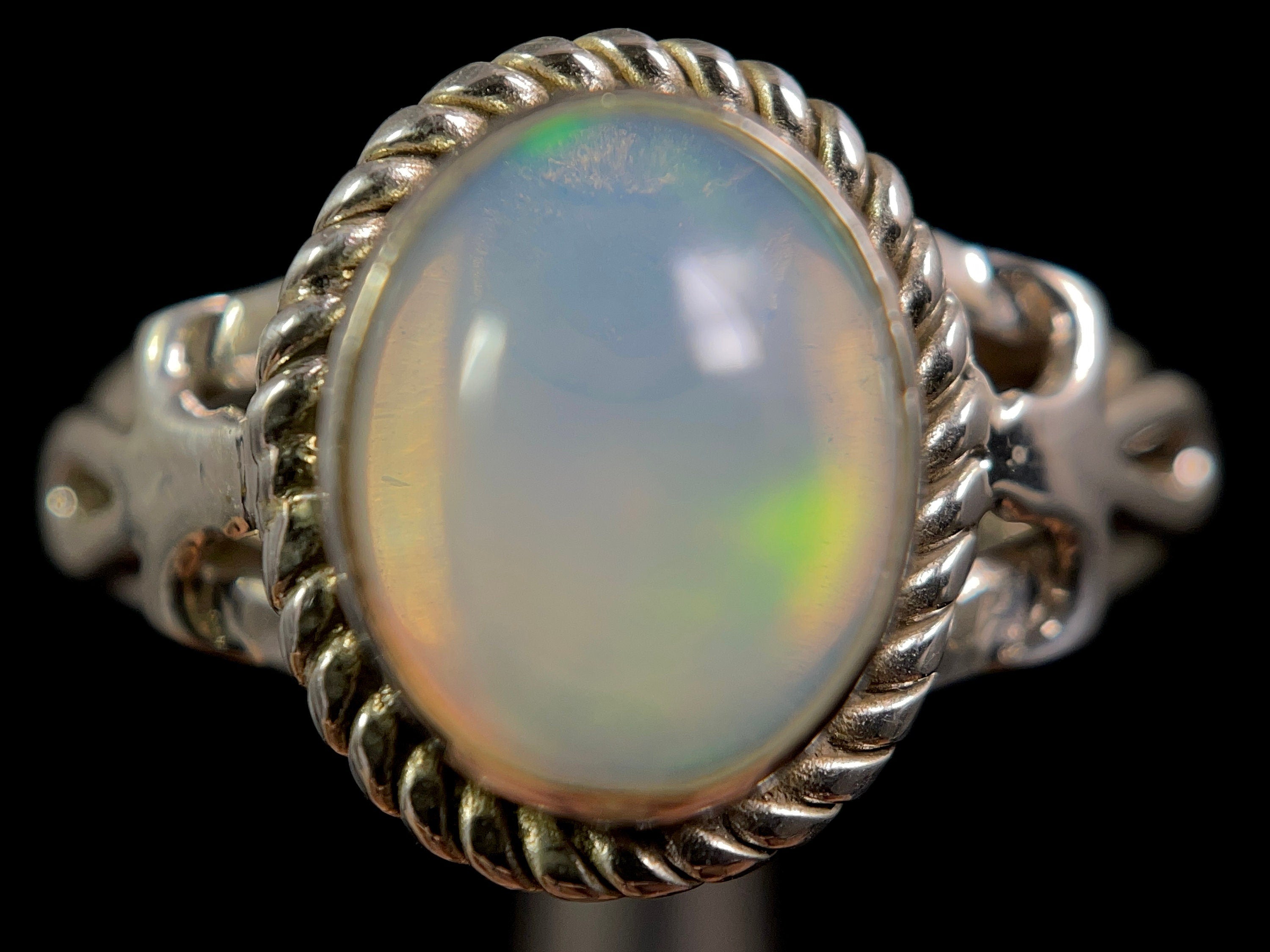 Ethiopian Opal Ring for Women - Sterling Silver Size 9.5, Welo Opal Bridal Jewelry - Perfect for Weddings, Anniversaries & Special Occasions