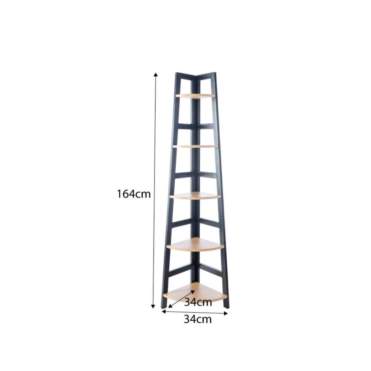 Portable Corner Shelves for Home - Black Wall Mounted Storage Organizer for Bathroom, Kitchen, Bedroom & Living Room
