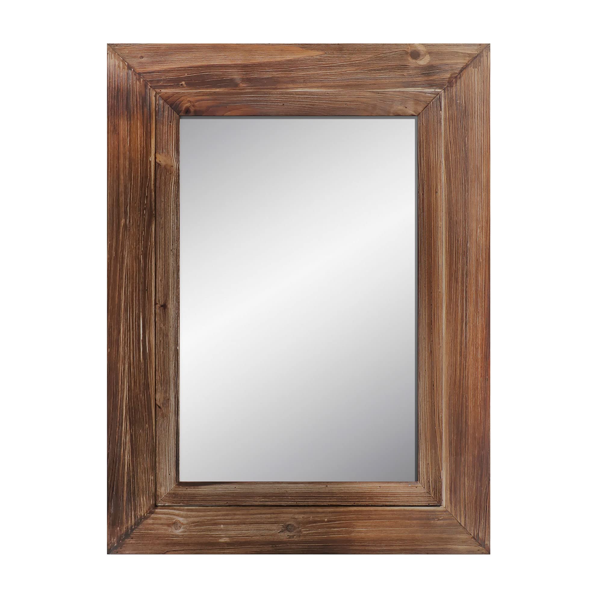 Barnyard Designs 24x32 Wood Farmhouse Wall Mirror - Rustic Large Decorative Wooden Mirror for Bedroom, Living Room, Bathroom Vanity | Torched Brown Finish | Perfect for Farmhouse Decor, Entryway Accent & Home Staging