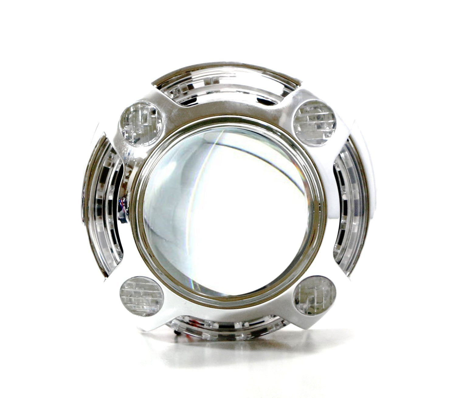 3.0 H1 Bi-Xenon Projector Lens with Porsche Style 4 LED DRL Shroud - High Performance Headlight Upgrade for Cars, Trucks & SUVs - Perfect for Night Driving & Custom Builds