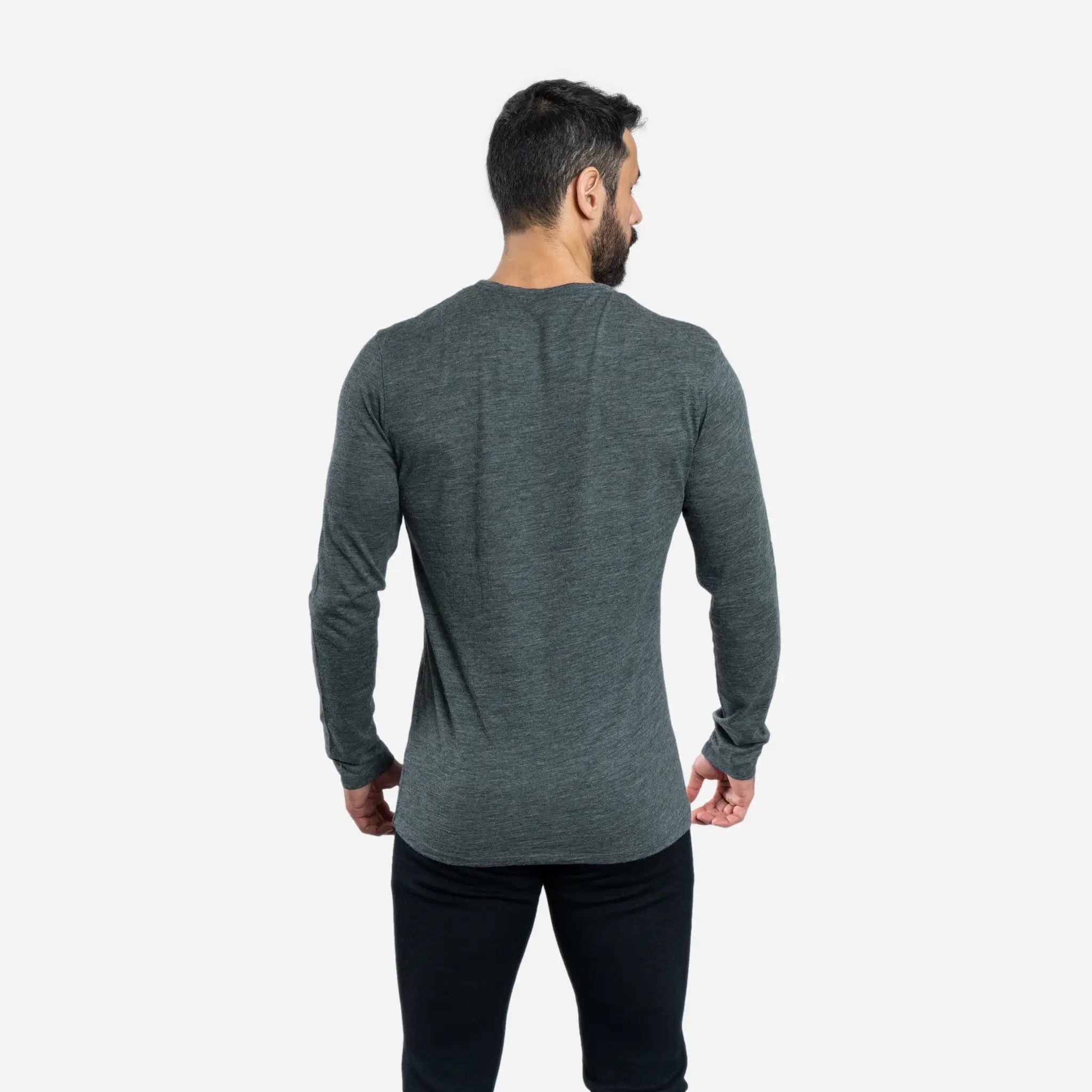 Premium Men's Alpaca Wool Long Sleeve T-Shirt - 160 Ultralight Thermal Base Layer for Hiking, Camping & Winter Outdoor Activities