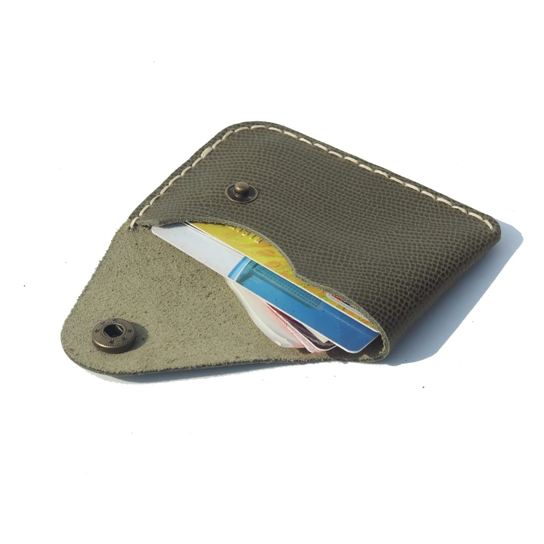 Premium Handmade Genuine Leather Wallet - RFID Blocking Card Holder with Coin Pocket (Green, Embossed Design) | Slim Front Pocket Wallet for Men & Women | Perfect for Travel, Business & Everyday Use