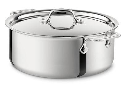 All-Clad 6 Quart Stainless Steel Stock Pot with Lid - Professional Grade Cookware for Soups, Stews & Pasta | Induction Compatible | Perfect for Home Chefs & Commercial Kitchens