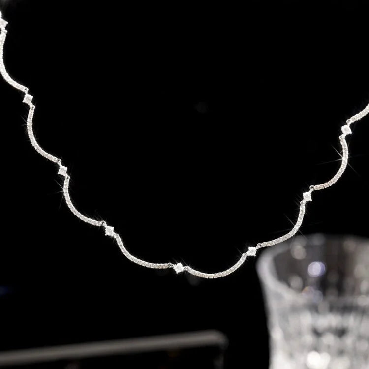 Sparkle Wavy Rhinestone Tennis Choker Necklace for Women | Elegant Crystal Statement Jewelry for Party, Wedding & Evening Wear | A8278