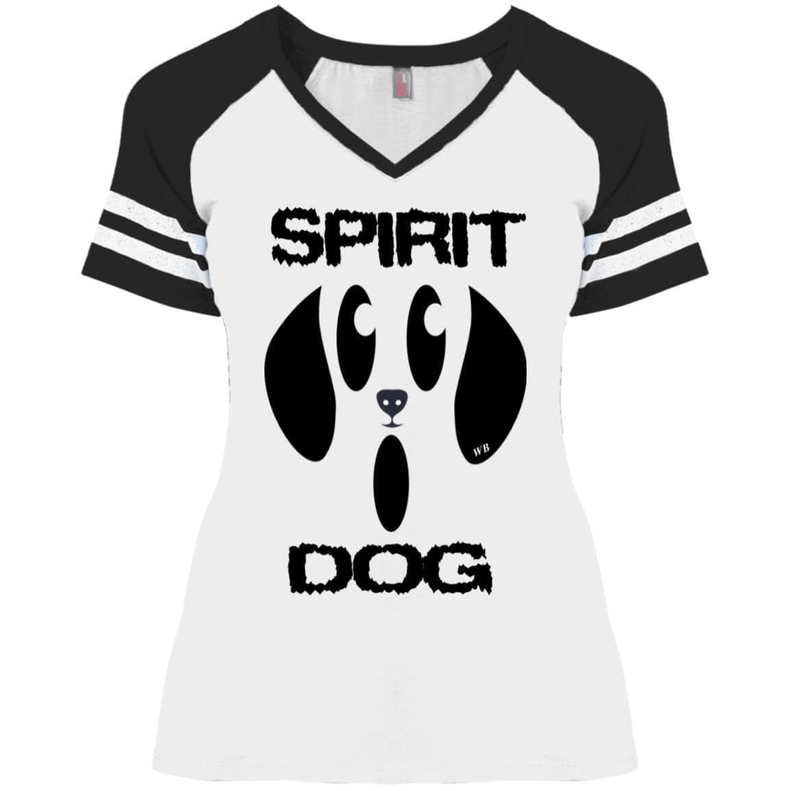 Spirit Dog Halloween Ladies' V-Neck T-Shirt | Funny Wine Lover Graphic Tee | Perfect for Halloween Parties, Wine Tasting & Casual Wear