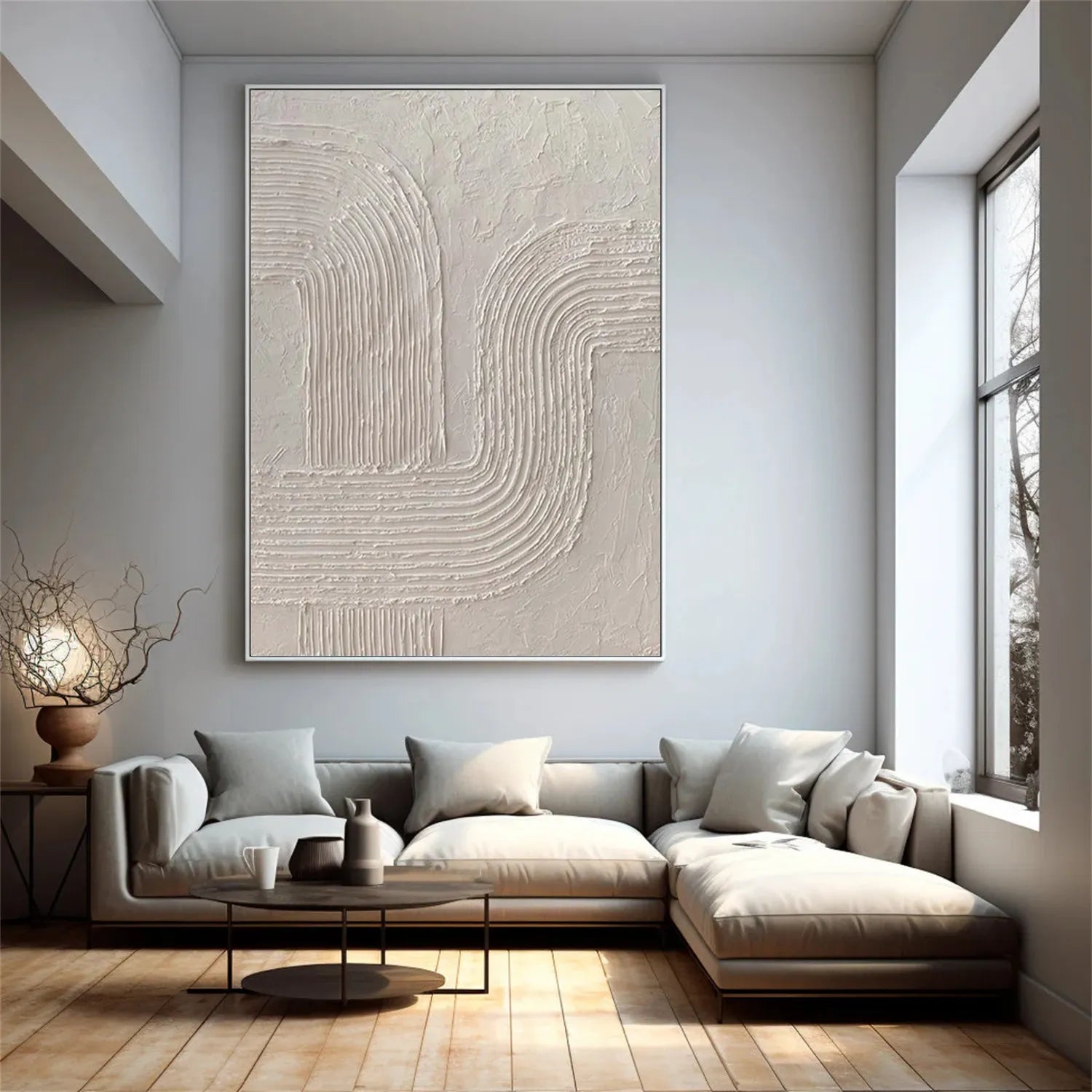 Beige & Brown Abstract Art Print #BB110 - Modern Wall Decor for Living Room, Bedroom & Office