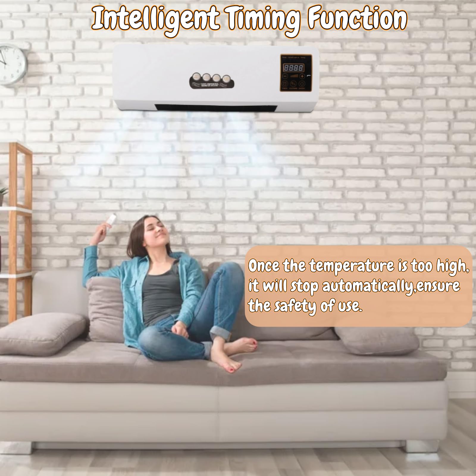 Wall Mounted & Portable AC with Heater - 110V Dual Use Highly Efficient Wide Angle Mobile Small Air Conditioner for Home & Office | Cooling & Heating Solution for Bedrooms, Living Rooms & Small Spaces