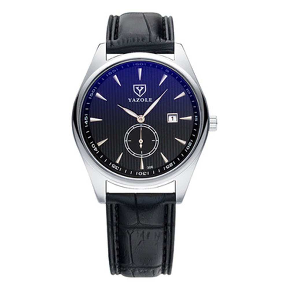 Genuine Leather Men's Automatic Wristwatch with Date Display - Business Casual Watch for Office, Formal Events & Everyday Wear