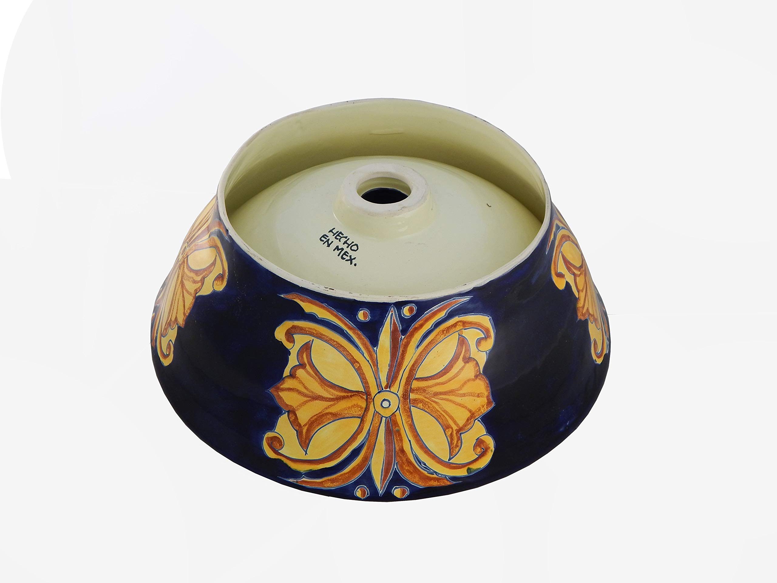 Vessel Skirted Talavera Mexican Ceramic Bathroom Sink - Handcrafted Artisan Sink for Bathroom Vanity, Powder Room, or Farmhouse Decor - Model #180