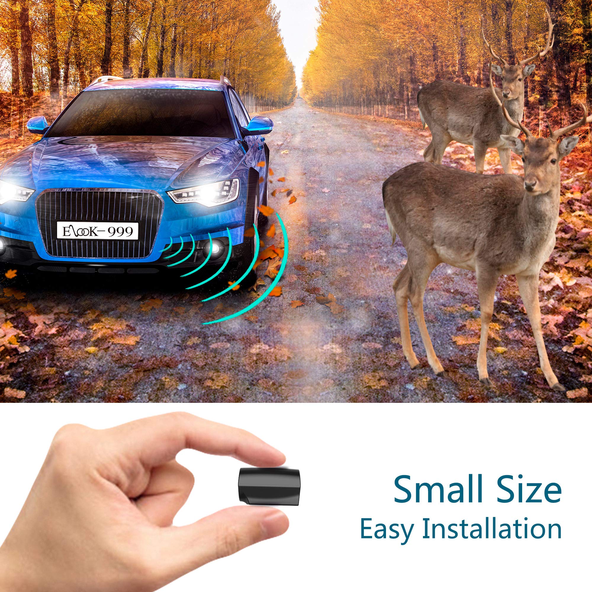 Elook Deer Warning Whistle for Cars - 2 Pack Mini Deer Alert Device with Upgraded Acrylic Double-Sided Tape (Patent Registered) - Prevent Deer Collisions on Highways & Rural Roads
