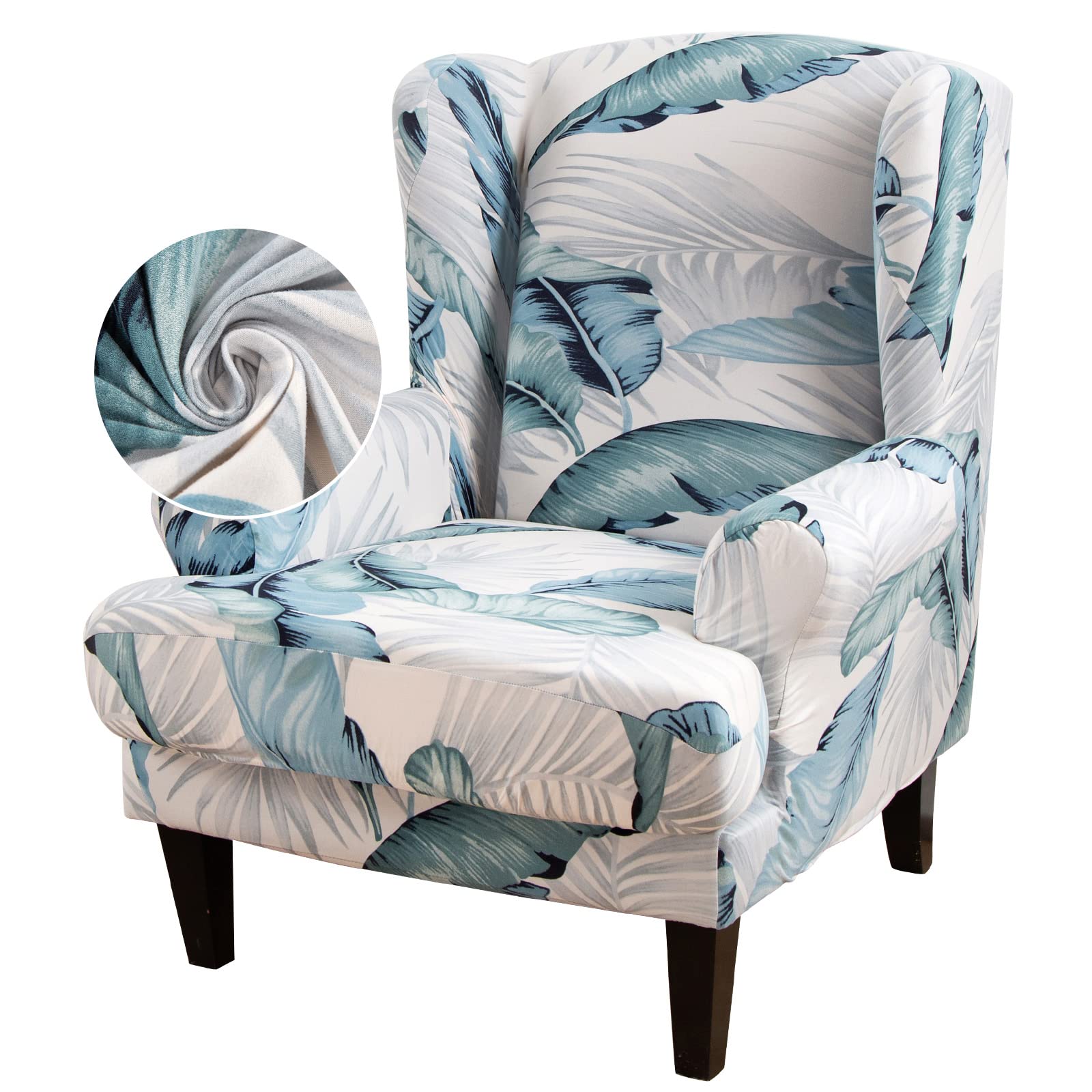 TOPCHANCES 2-Piece Stretch Wingback Chair Slipcover Set with Cushion Cover - Breathable Fabric Sofa Cover for Living Room, Bedroom & Office - Easy Fit Furniture Protector for Home Decor